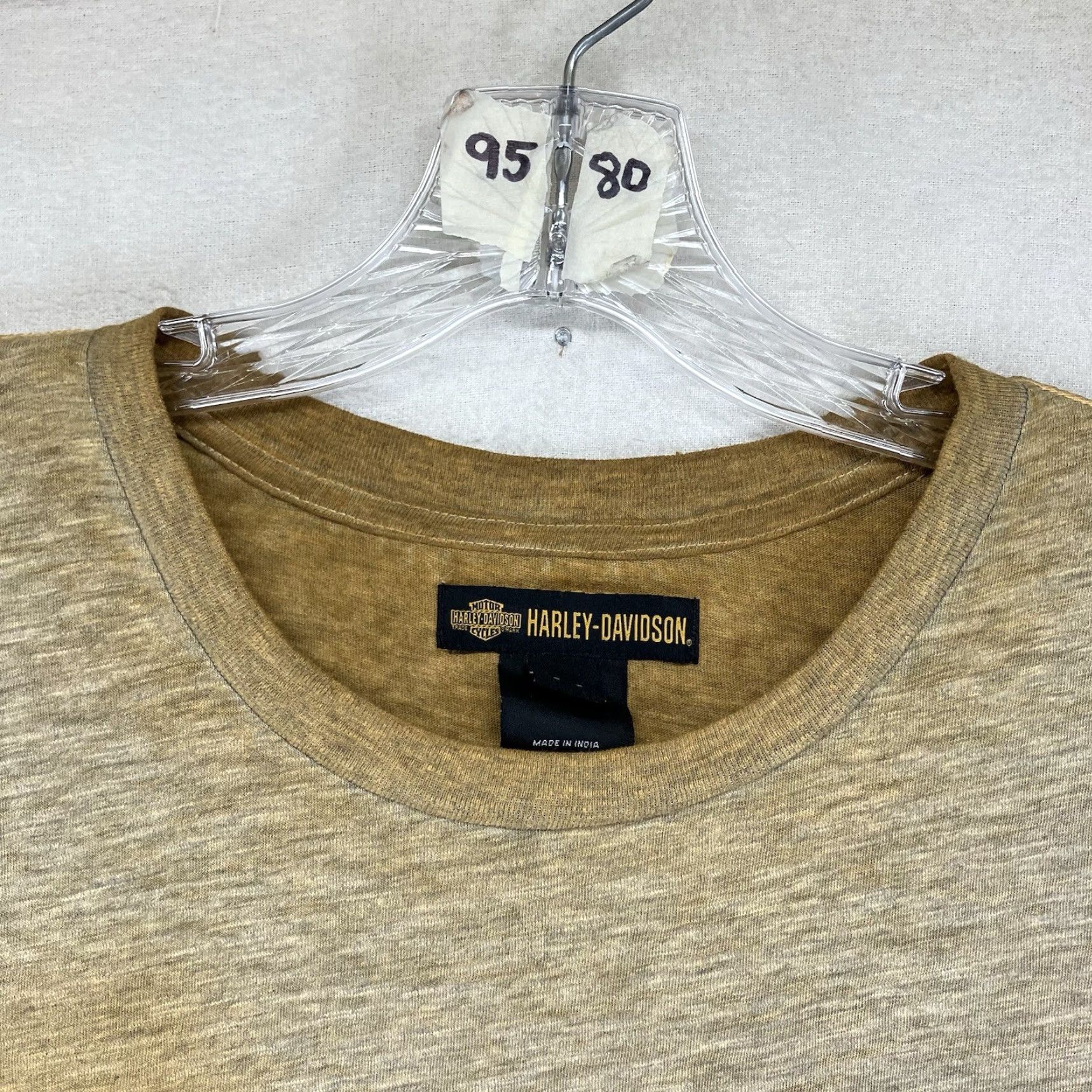 Harley Davidson VINTAGE Harley-Davidson T Shirt Mens 2XL Beige Short Sleeve Crew Neck Embroidered Logo Geometric Breathable Lightweight Retro Rustic Look Size US XXL / EU 58 / 5 - 5 Thumbnail