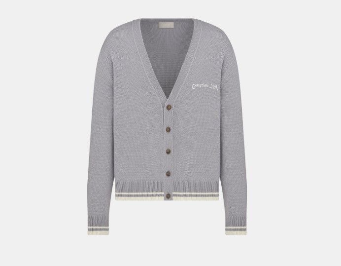 Dior o1w1db11025 443M204 Tag Cardigan in Grey Size US L / EU 52-54 / 3 - 1 Thumbnail