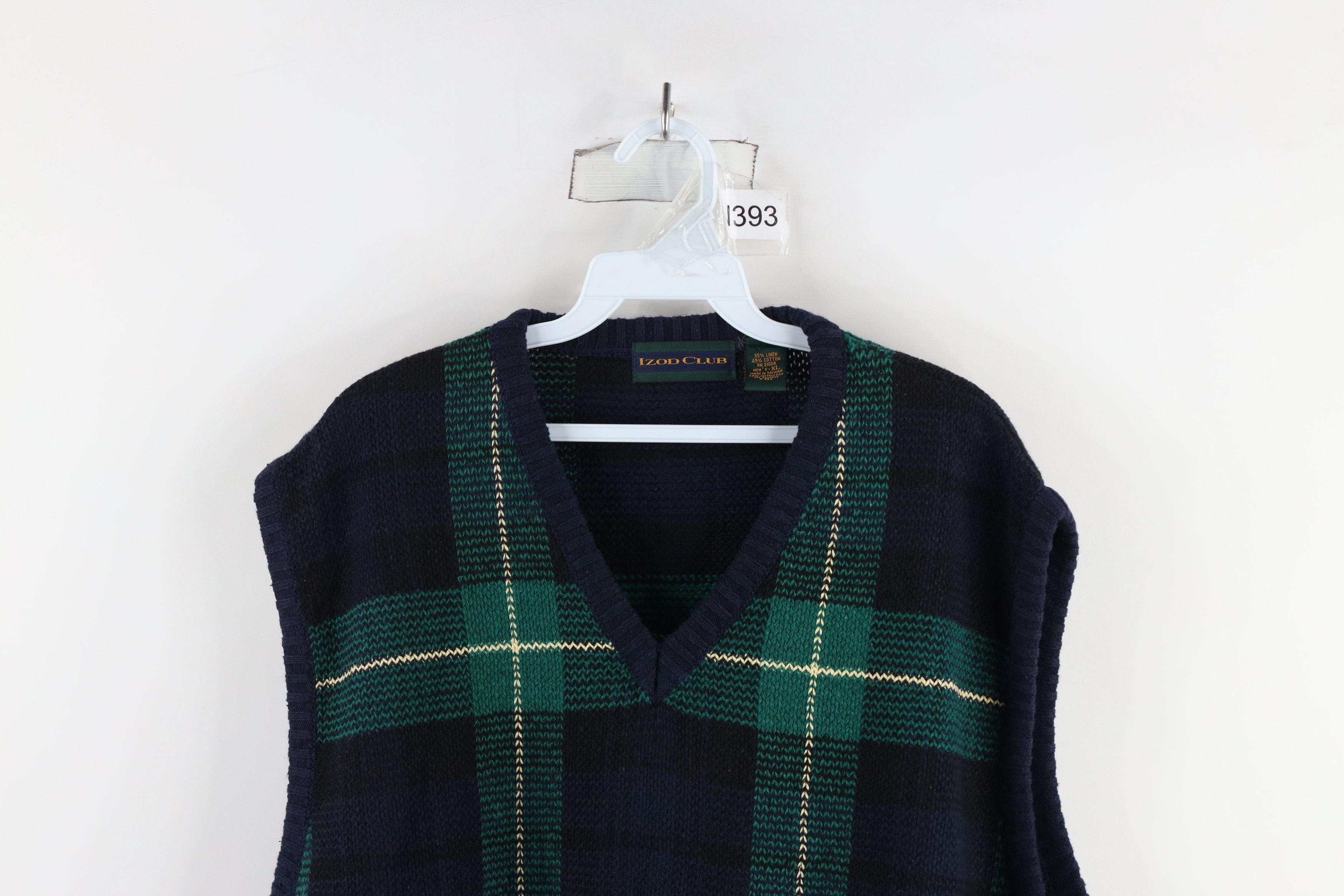 Vintage Vintage 90s Streetwear Blend Knit V-Neck Sweater Vest Plaid Size US XL / EU 56 / 4 - 2 Thumbnail