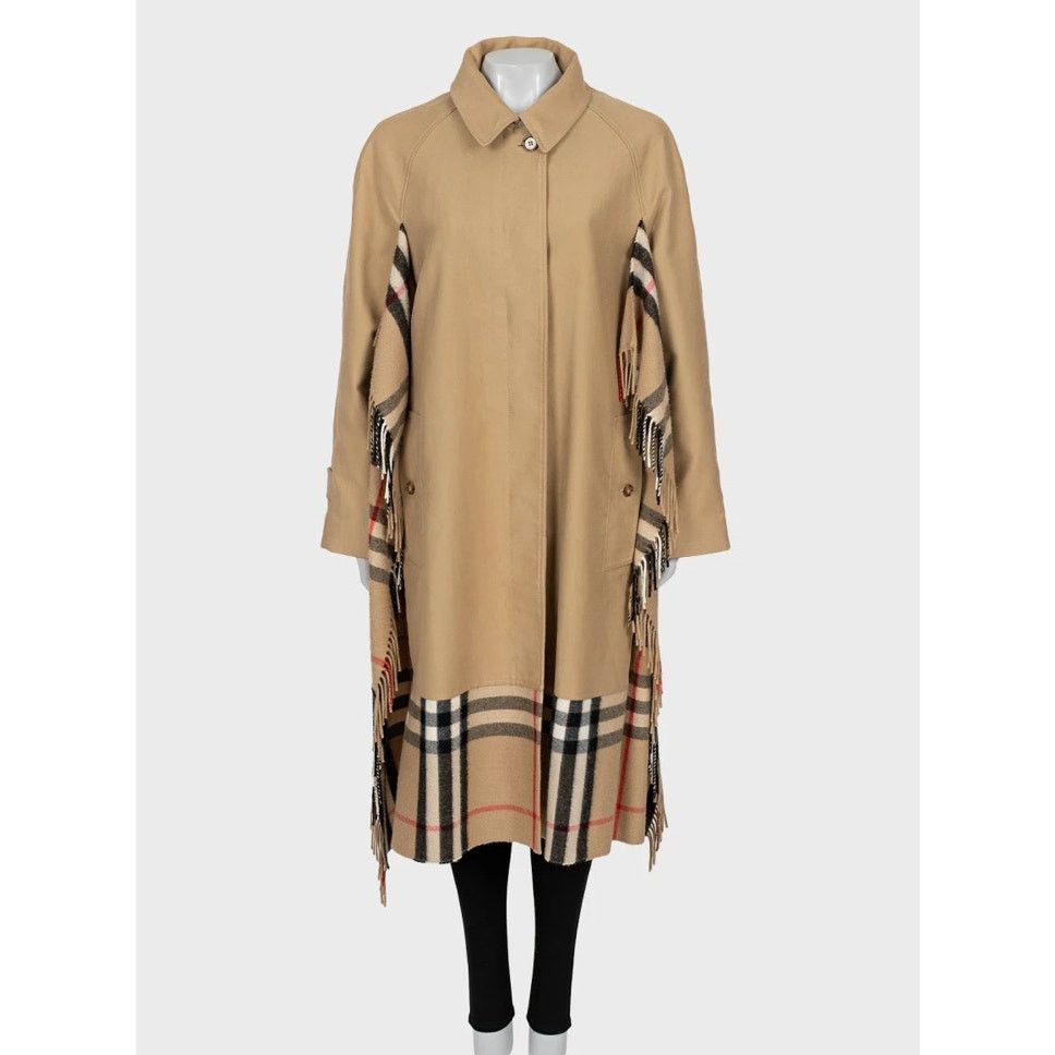 Burberry Burberry Beige Check-Trim Cotton Coat – Size UK10 / M Size M / US 6-8 / IT 42-44 - 1 Thumbnail