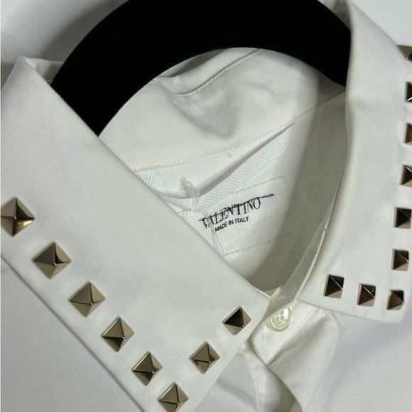 Valentino Valentino Garavani Long Sleeve Shirt Untitled Studs On Colla Size US M / EU 48-50 / 2 - 3 Thumbnail