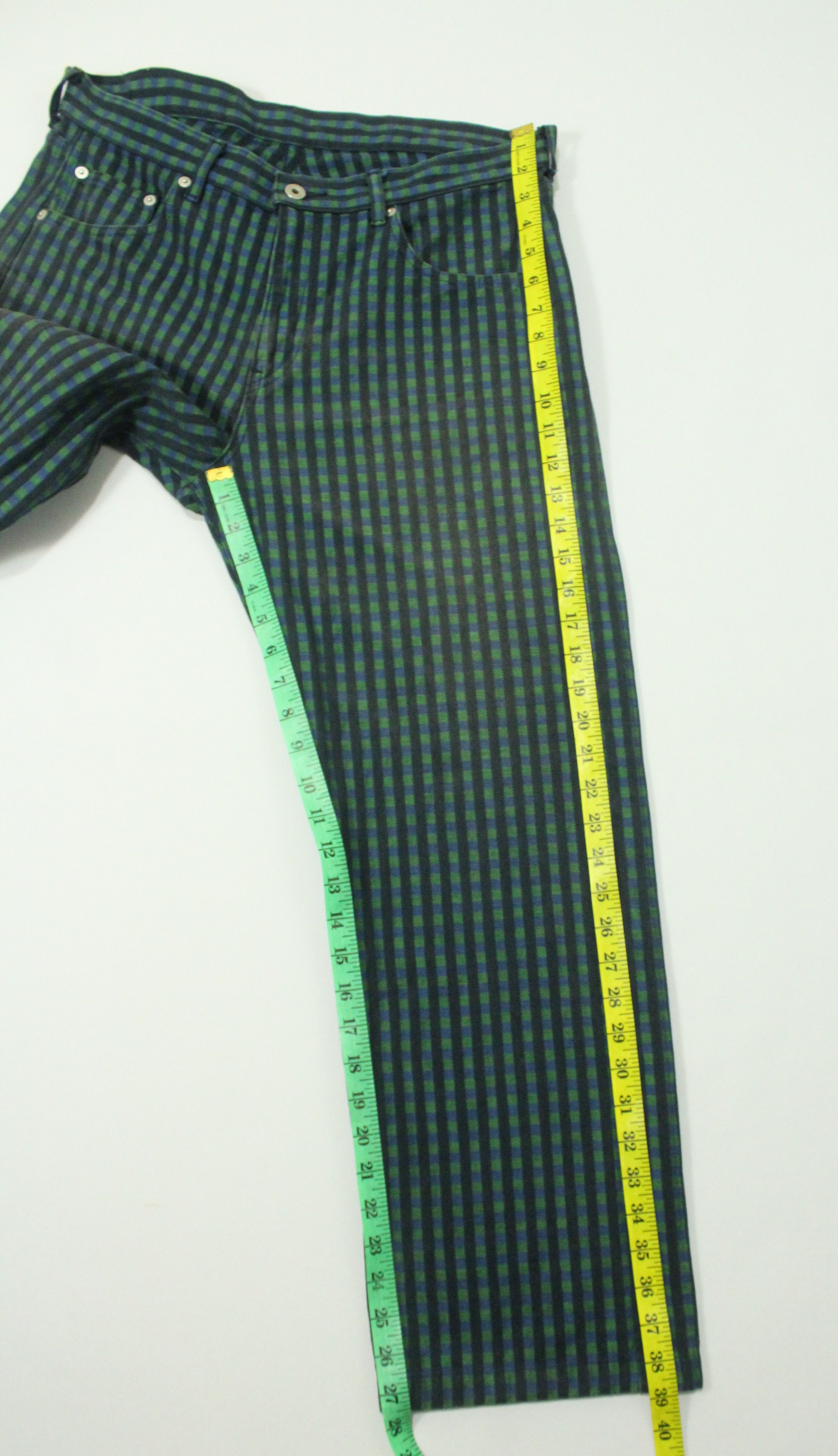 Neighborhood Vintage NEIGHBORHOOD Denim 2002 Woven Striped Plaid Size US 33 - 20 Thumbnail