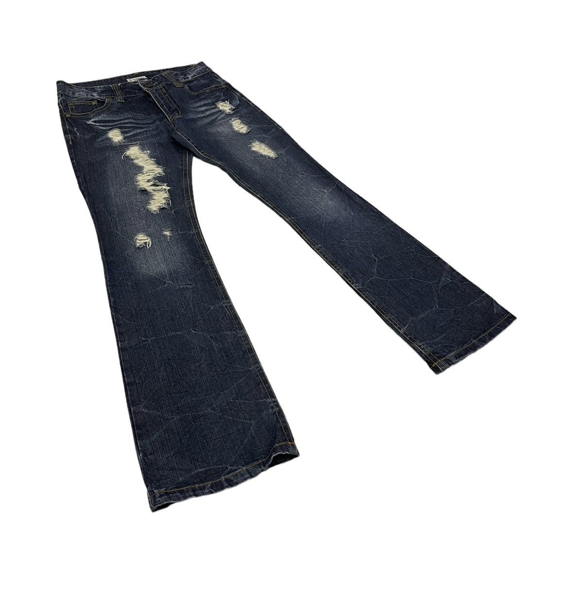 In The Attic Vintage Sorridere Japan Flare Jeans Punk Style Size US 33 - 4 Thumbnail