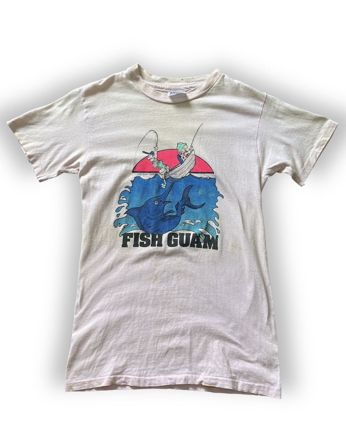 Hanes × Vintage Vintage 1980s Fish Guam Hanes Beefy Single Stitch TShirt Size US S / EU 44-46 / 1 - 1 Thumbnail