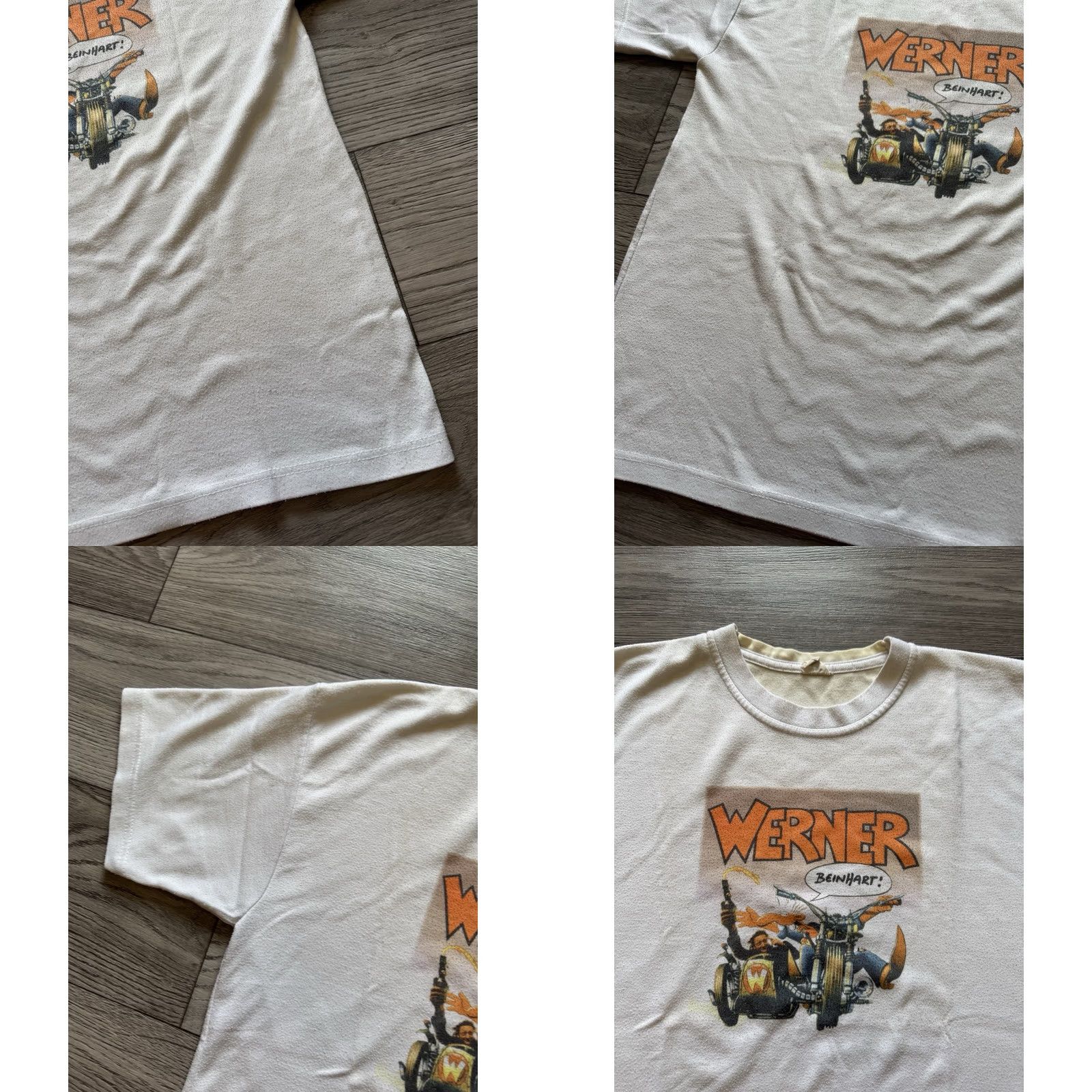 Vintage VINTAGE Werner Beinhart ! White T-shirt M/L Men Shirt 1990s White Mens Size US M / EU 48-50 / 2 - 8 Thumbnail