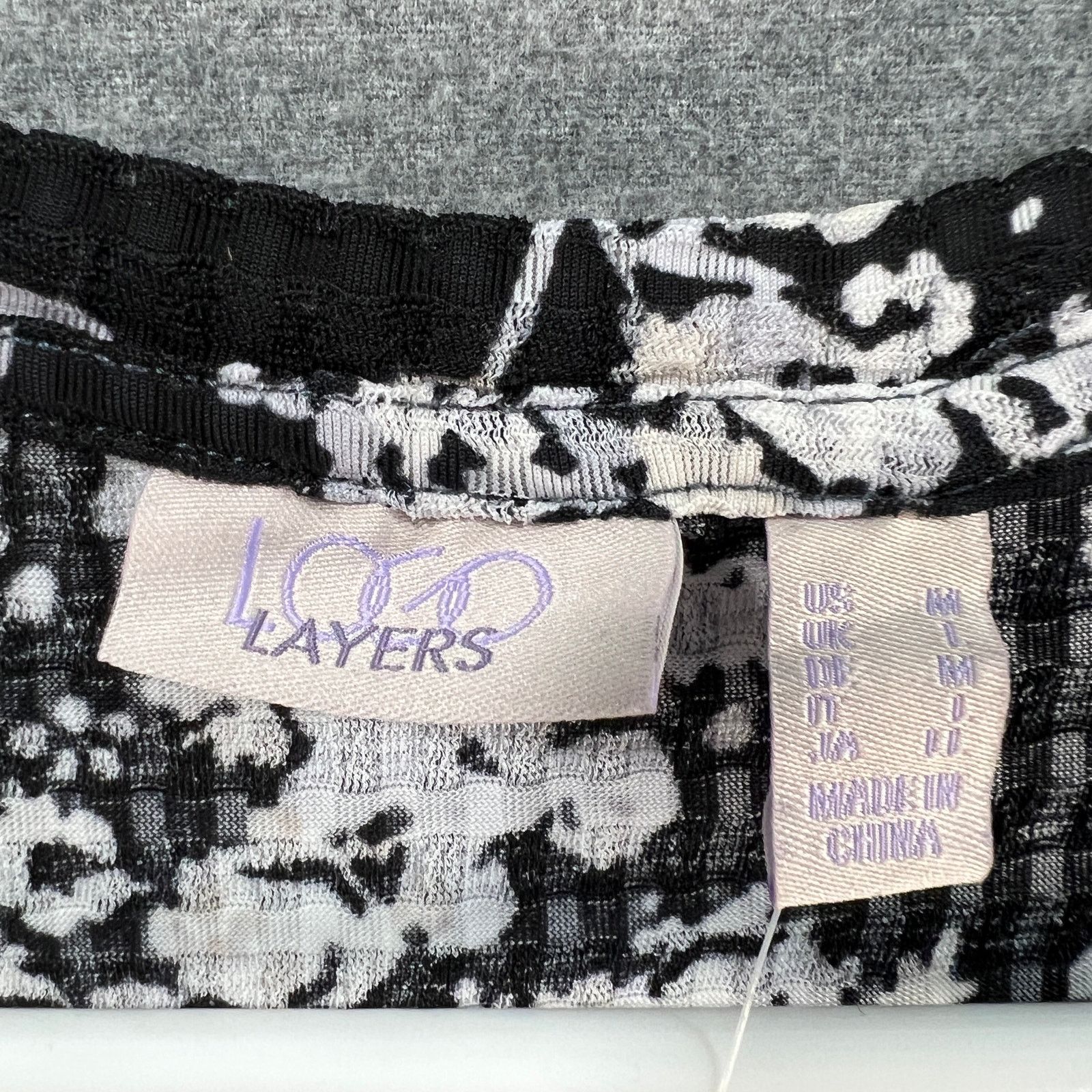 Other LOGO Layers by Lori Goldstein Printed Waffle Mesh Cardigan Size M / US 6-8 / IT 42-44 - 3 Thumbnail