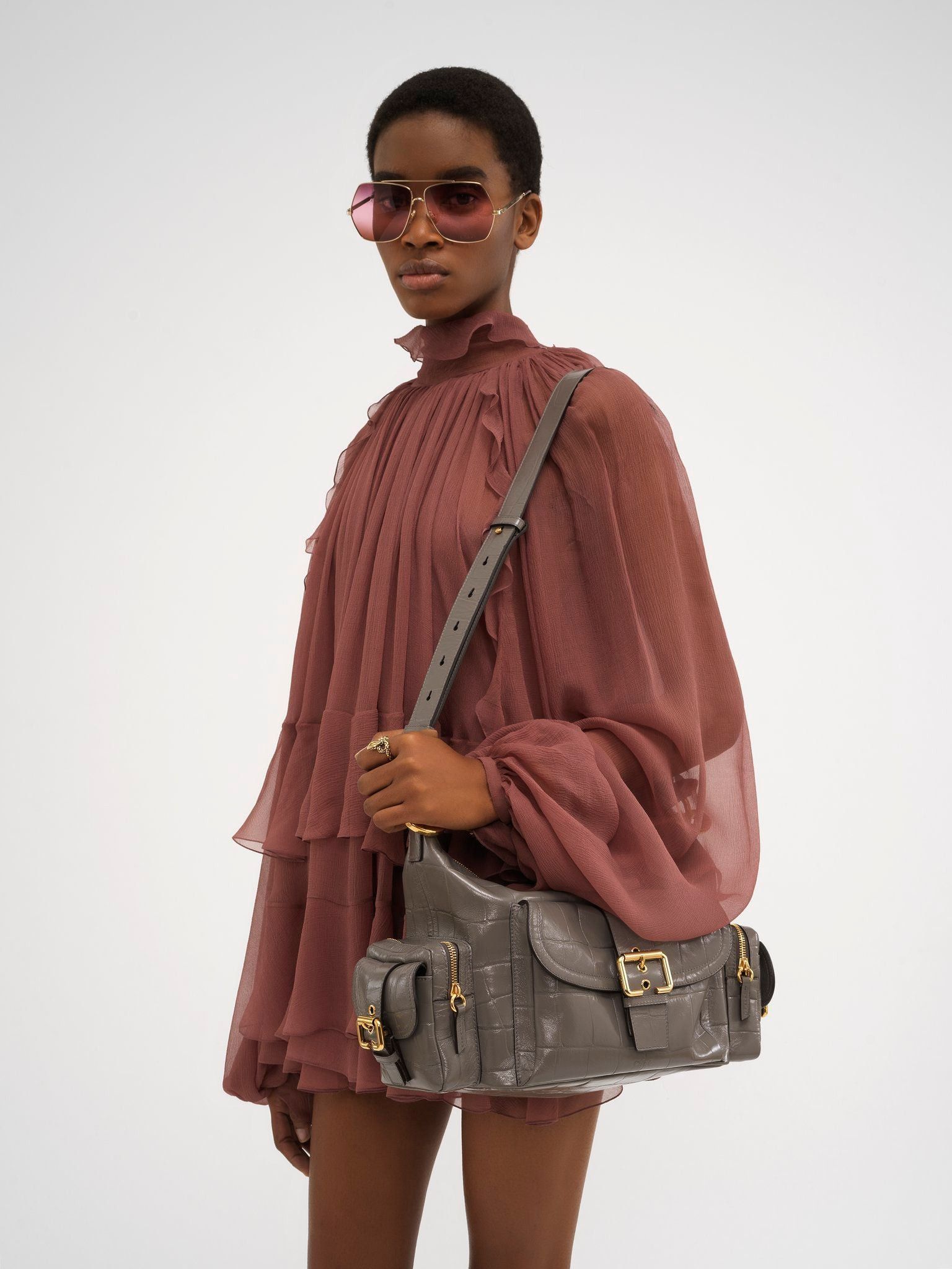 Chloe o1loc1c10126 Size: OS / Medium Double Carry Bag Urban Grey Size ONE SIZE - 3 Thumbnail