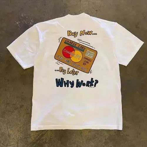 VIBE Atsuko x Shii Casual retro credit card pattern all-match tee Size US L / EU 52-54 / 3 - 5 Thumbnail