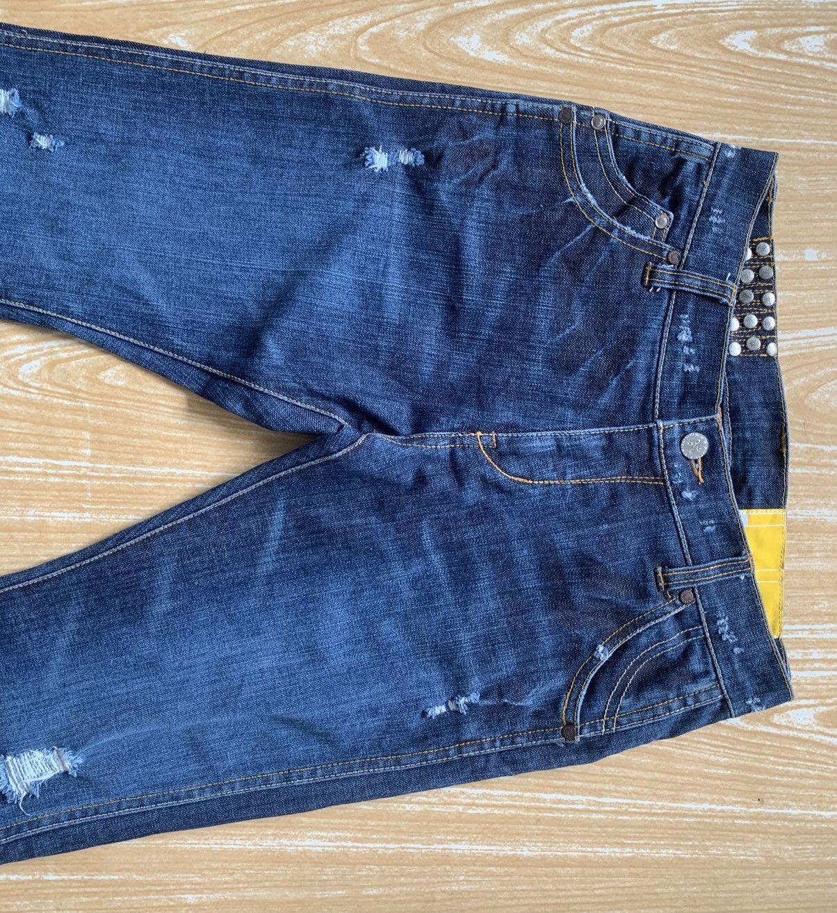 Japanese Brand 🔥 Ocean Pacific Distressed Flare Bootcut Unisex Jeans Pant Size US 27 - 13 Thumbnail