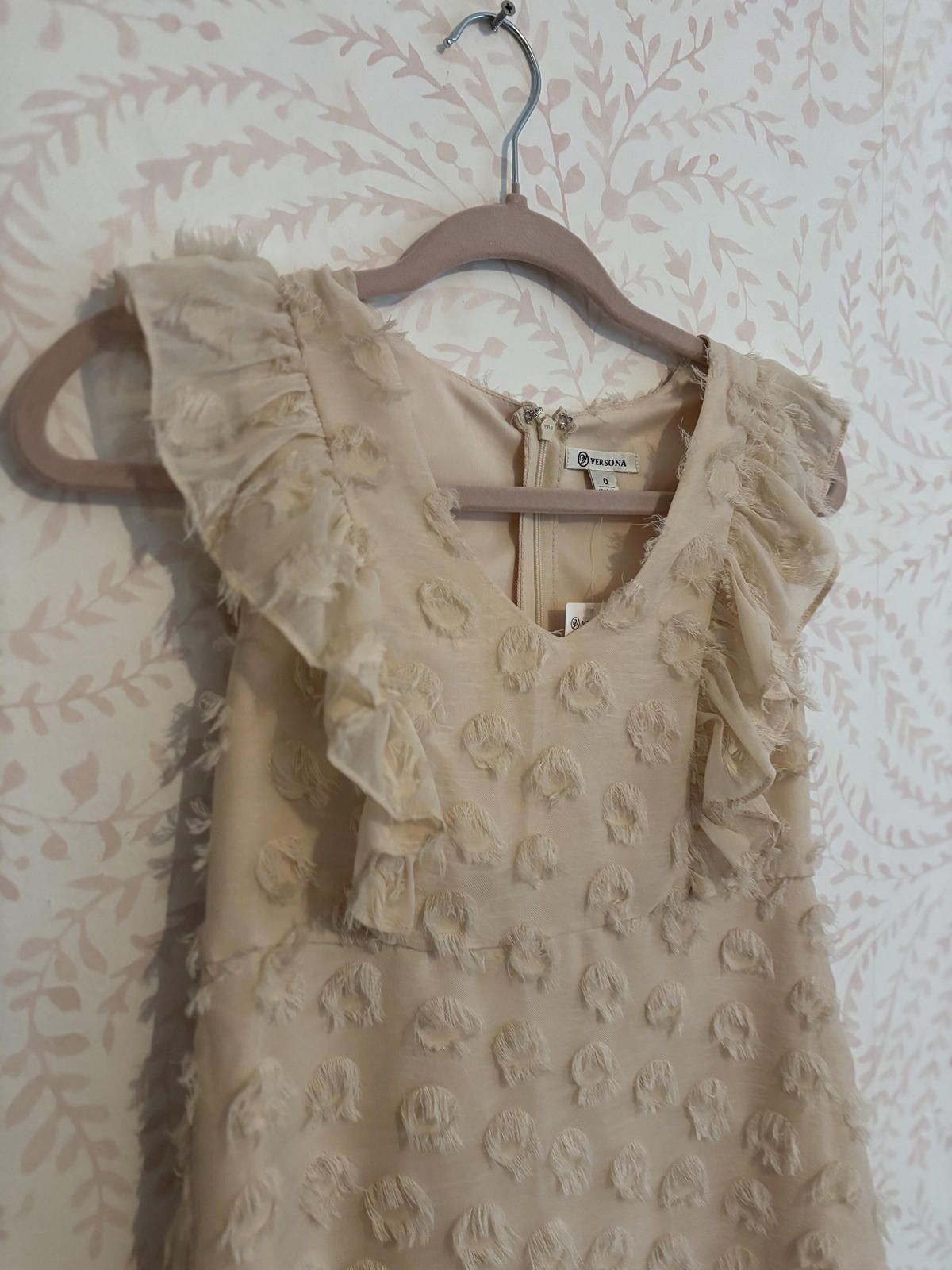 Designer NWT Versona Elegant Ruffled Babydoll Floral Dress Size XS / US 0-2 / IT 36-38 - 4 Thumbnail