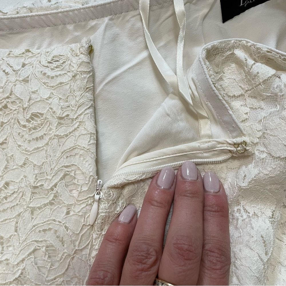 Ralph Lauren NWT New $195 Lauren Ralph Lauren Cream Patchwork Lace Skirt Size 38" / US 16 / IT 52 - 9 Thumbnail