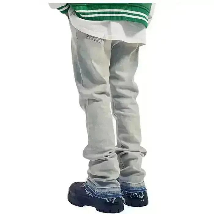 Japanese Brand Blue Light Wash Stacked Denim Jeans Size US 32 / EU 48 - 3 Thumbnail