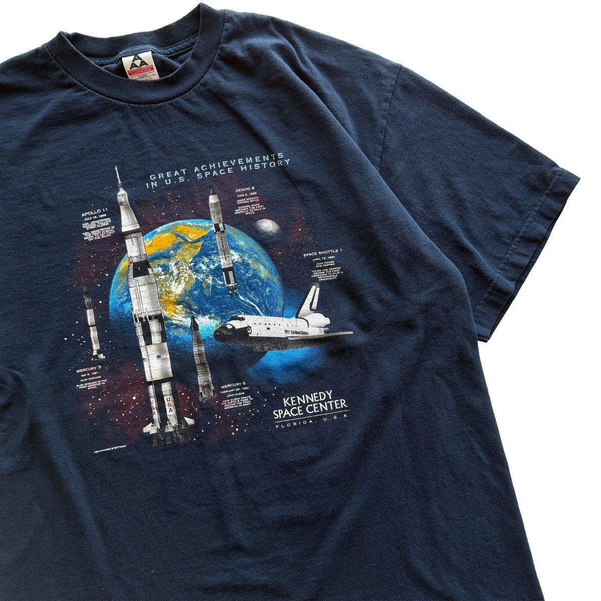 Vintage 1998 Vintage NASA US Space History Tee Size US XL / EU 56 / 4 - 2 Thumbnail