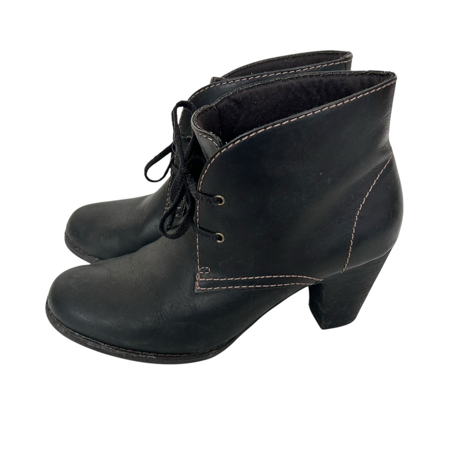 Clarks Clarks Bergen Black Leather Heeled Booties Sz 8.5 Size US 8.5 / IT 38.5 - 5 Thumbnail