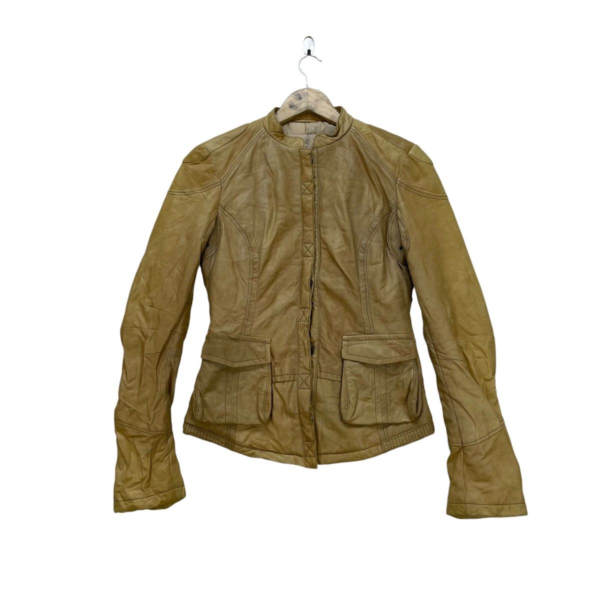 Genuine Leather × Leather Italian Designer John Risi Sheep Skin Leather Jacket Size M / US 6-8 / IT 42-44 - 1 Thumbnail