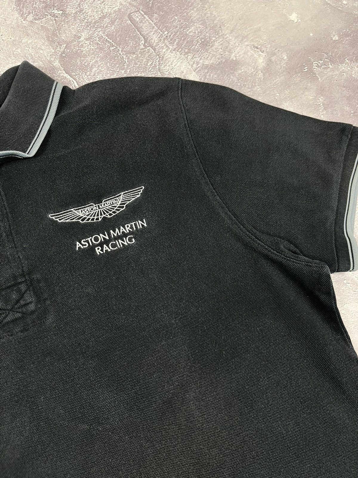 Hackett Hackett GB Aston Martin Racing DBR 9 Faded Grey Polo Shirt Size US XL / EU 56 / 4 - 4 Thumbnail