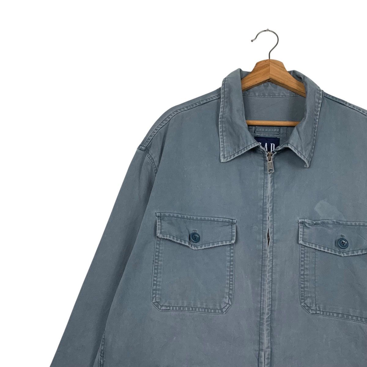Gap Y2K GAP Workwear Blue Washed Flannel Jacket #2264-C100 Size US XXL / EU 58 / 5 - 6 Thumbnail