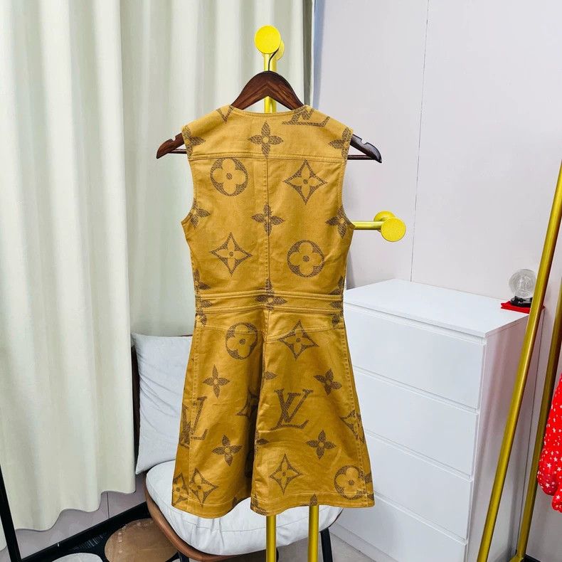 Louis Vuitton Louis Vuitton Brown presbyopic full print dress