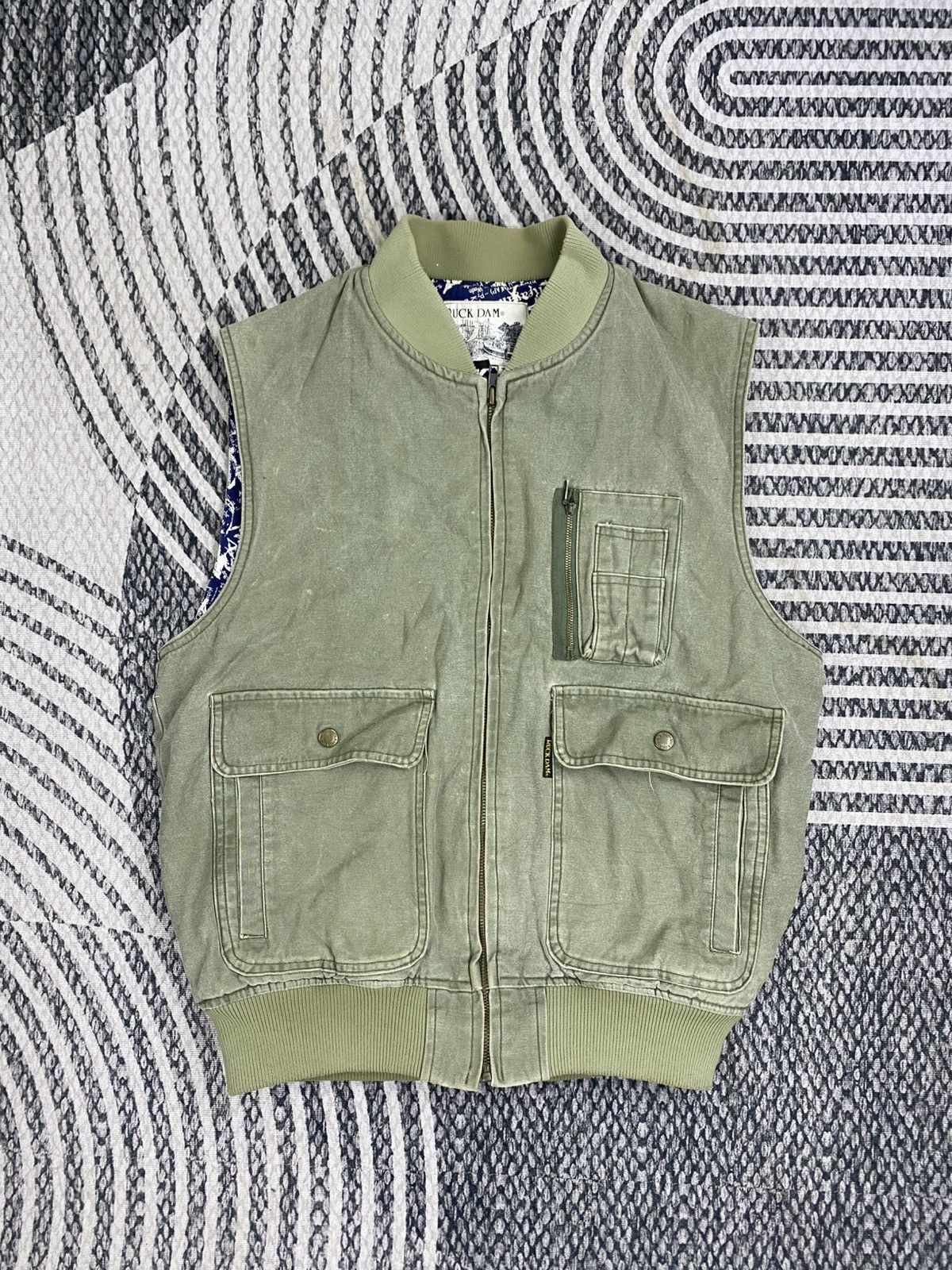 Japanese Brand Vintage Ruck & Dam Double Pocket Zip-Up Vest Style Size US M / EU 48-50 / 2 - 1 Thumbnail