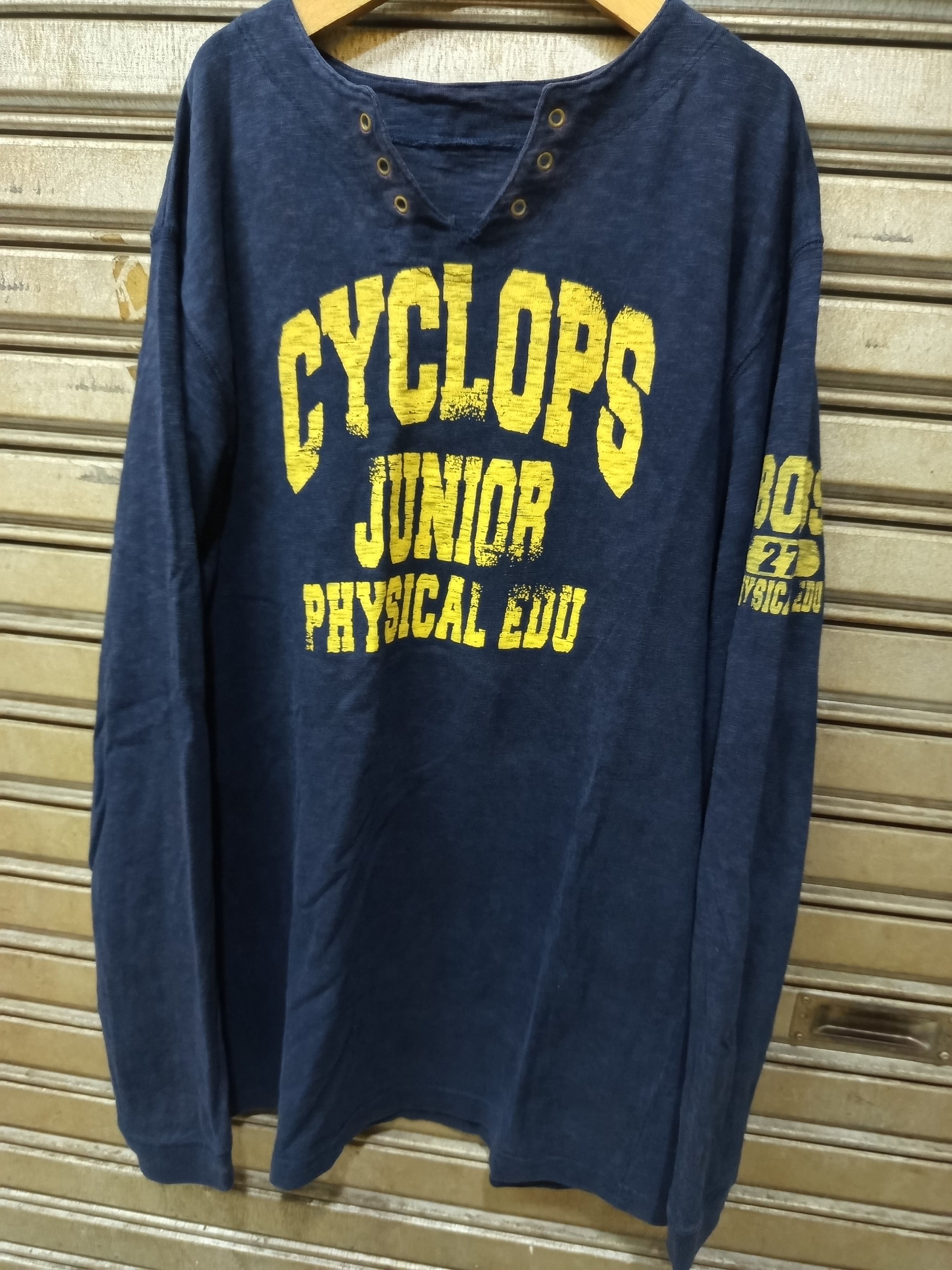 Vintage 1970s Lace Up School Gym Shirt Size US L / EU 52-54 / 3 - 3 Thumbnail