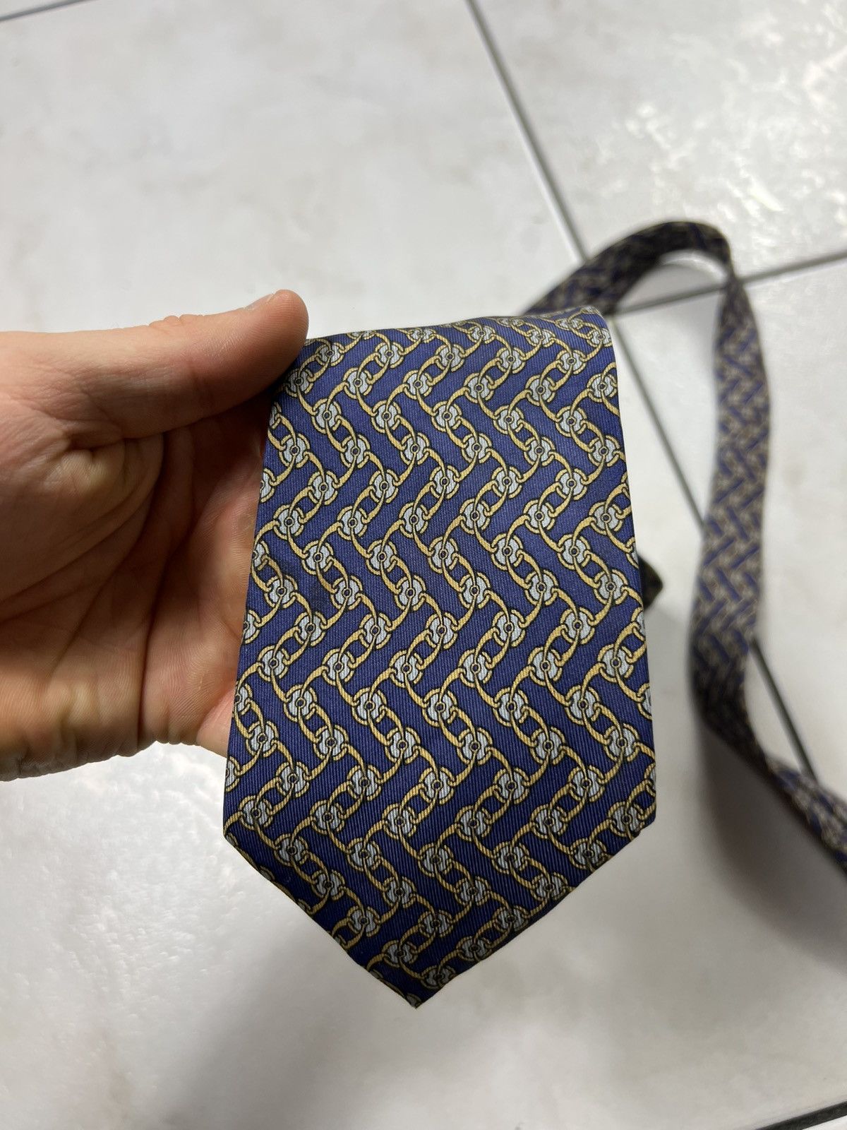 Hermes Vintage Hermes Paris silk tie monogram 7267 MA Size ONE SIZE - 14 Thumbnail