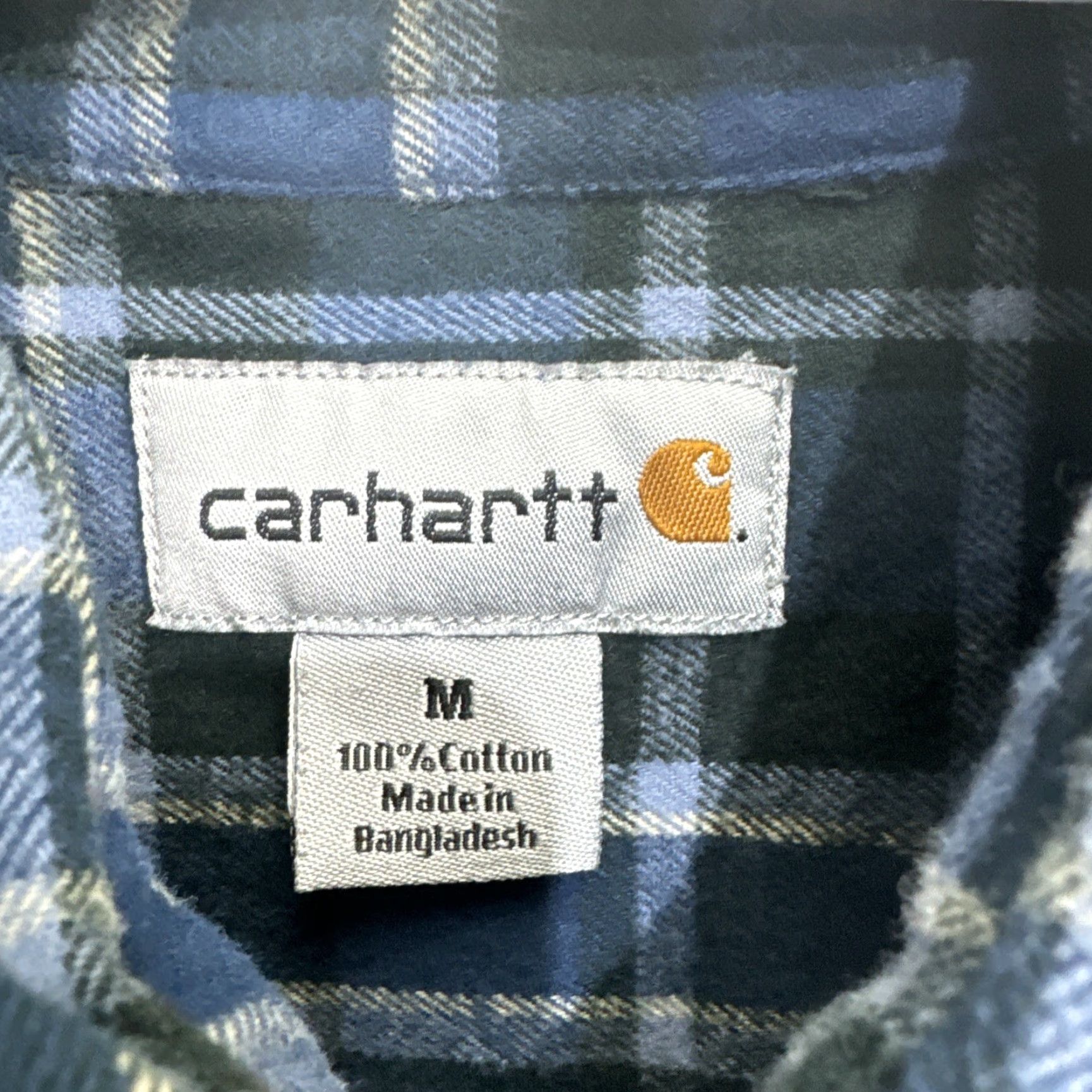 Carhartt Carhartt Shirt Mens Medium Blue Plaid Flannel Button-Up Pocketed 100122 Relaxed Fit Vintage-Inspired 90s Grunge Hip Hop Outdoor Workwear Size US M / EU 48-50 / 2 - 2 Thumbnail