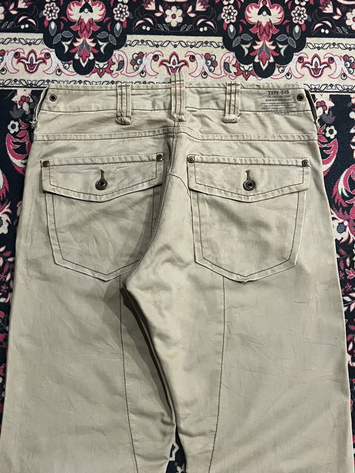 Edwin Vintage Japanese Edwin 503 Cargo Khaki Washed Flare Pants Size US 30 / EU 46 - 7 Thumbnail