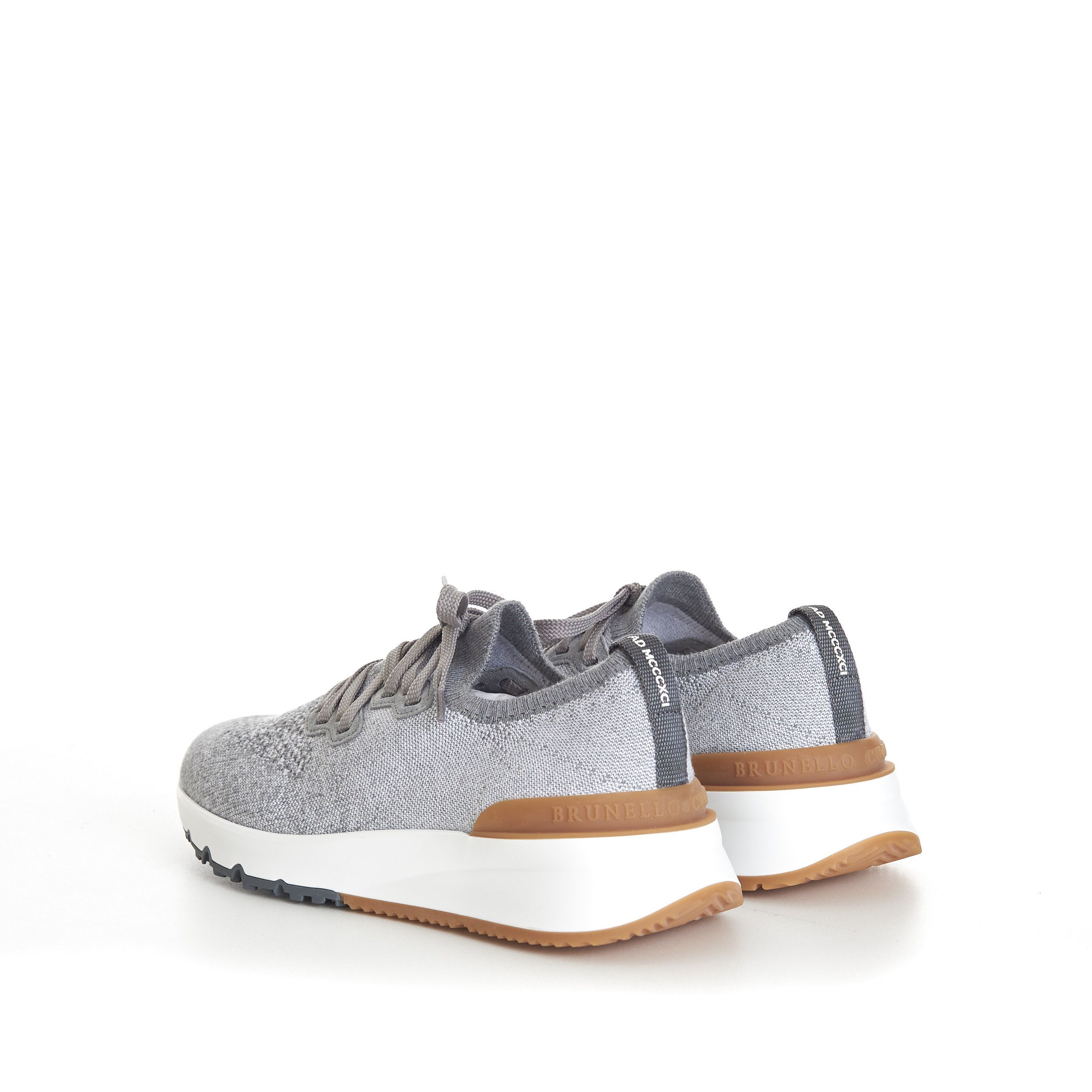 Brunello Cucinelli Grey Low Top Cotton Chiné Knit Runners Size US 13 / EU 46 - 5 Thumbnail