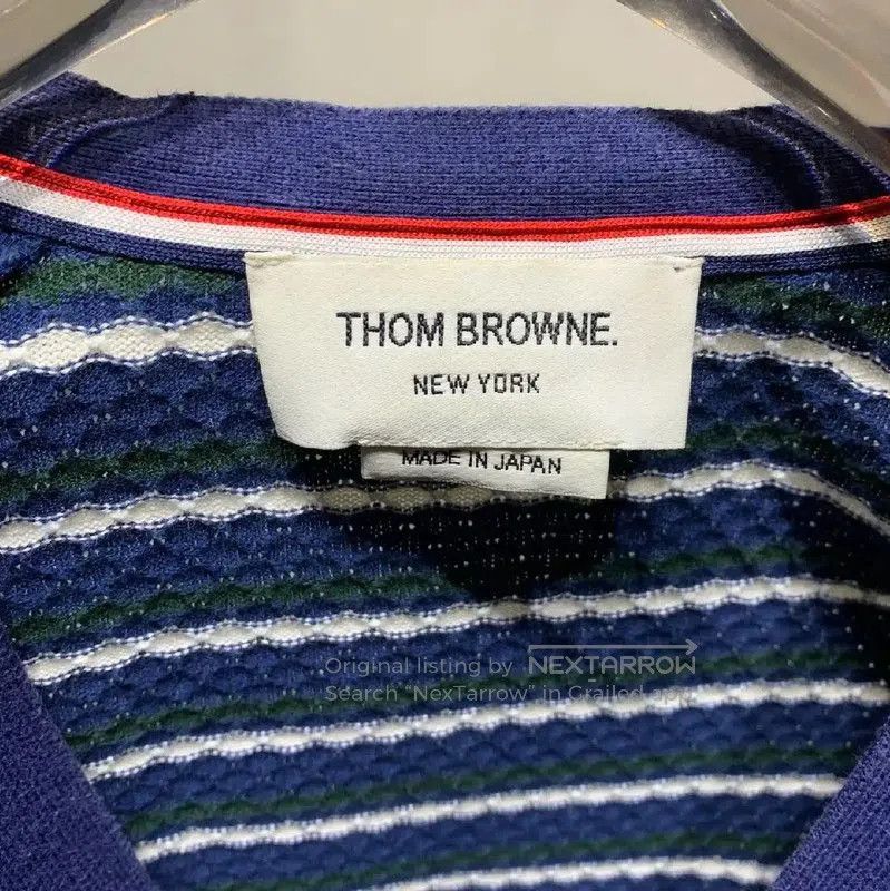 Thom Browne Thom Browne Blue Striped Cotton Cardigan . Size XXS / US 00 / IT 34 - 2 Thumbnail