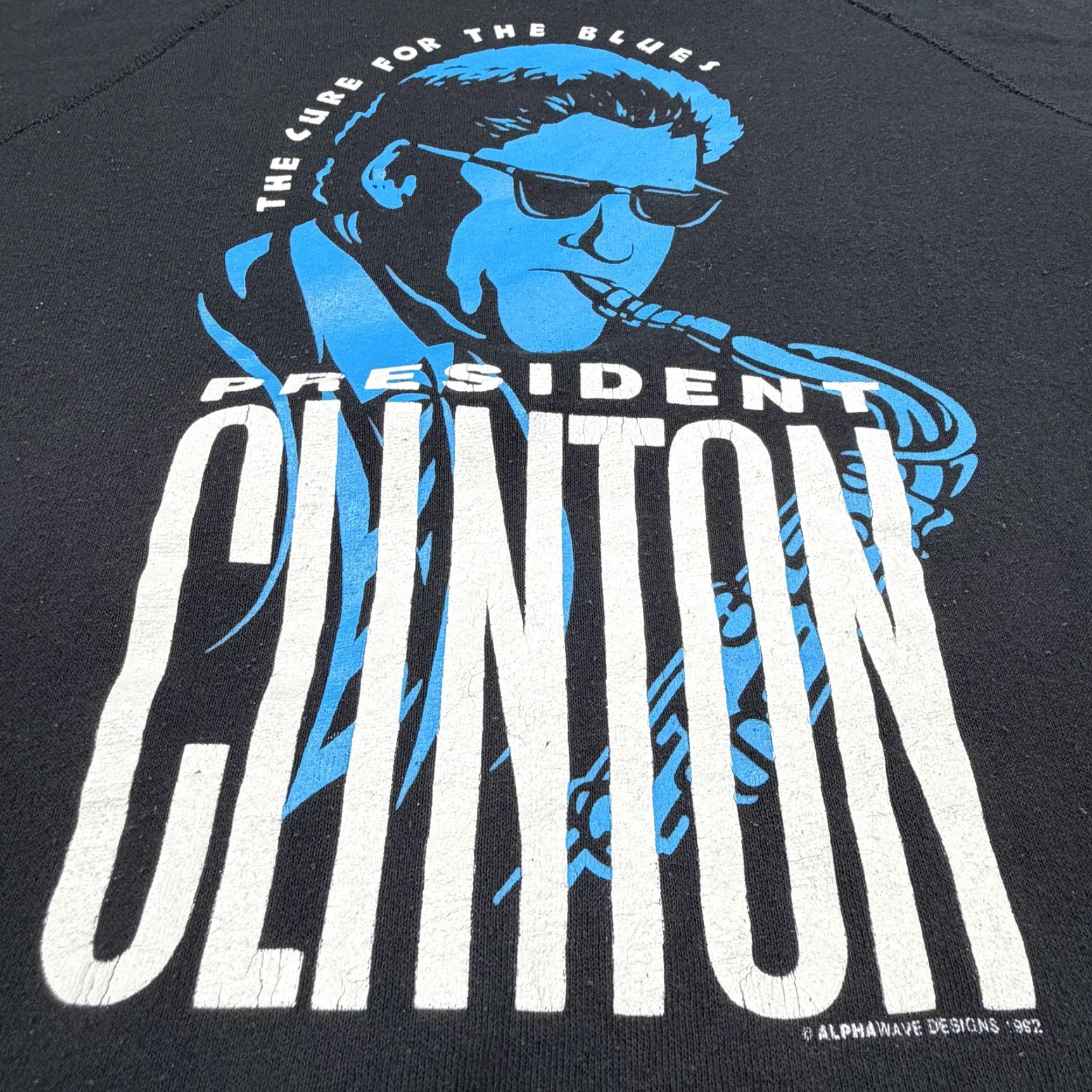 Lee VINTAGE Lee Sweatshirt Mens XL Black Graphic Print 1992 USA 90s Clinton Presidency Pullover Size US XL / EU 56 / 4 - 5 Thumbnail
