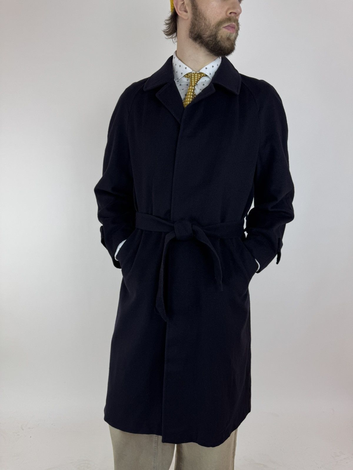 Vintage Salko Wool Coat Belted Vintage Trench Coat Hubertus LODEN L Size US M / EU 48-50 / 2 - 2 Thumbnail