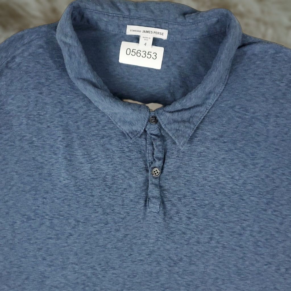 James Perse James Perse Shirt Polo Mens Size 4 Blue Casual Short Sleeve Adult Size US S / EU 44-46 / 1 - 1 Thumbnail