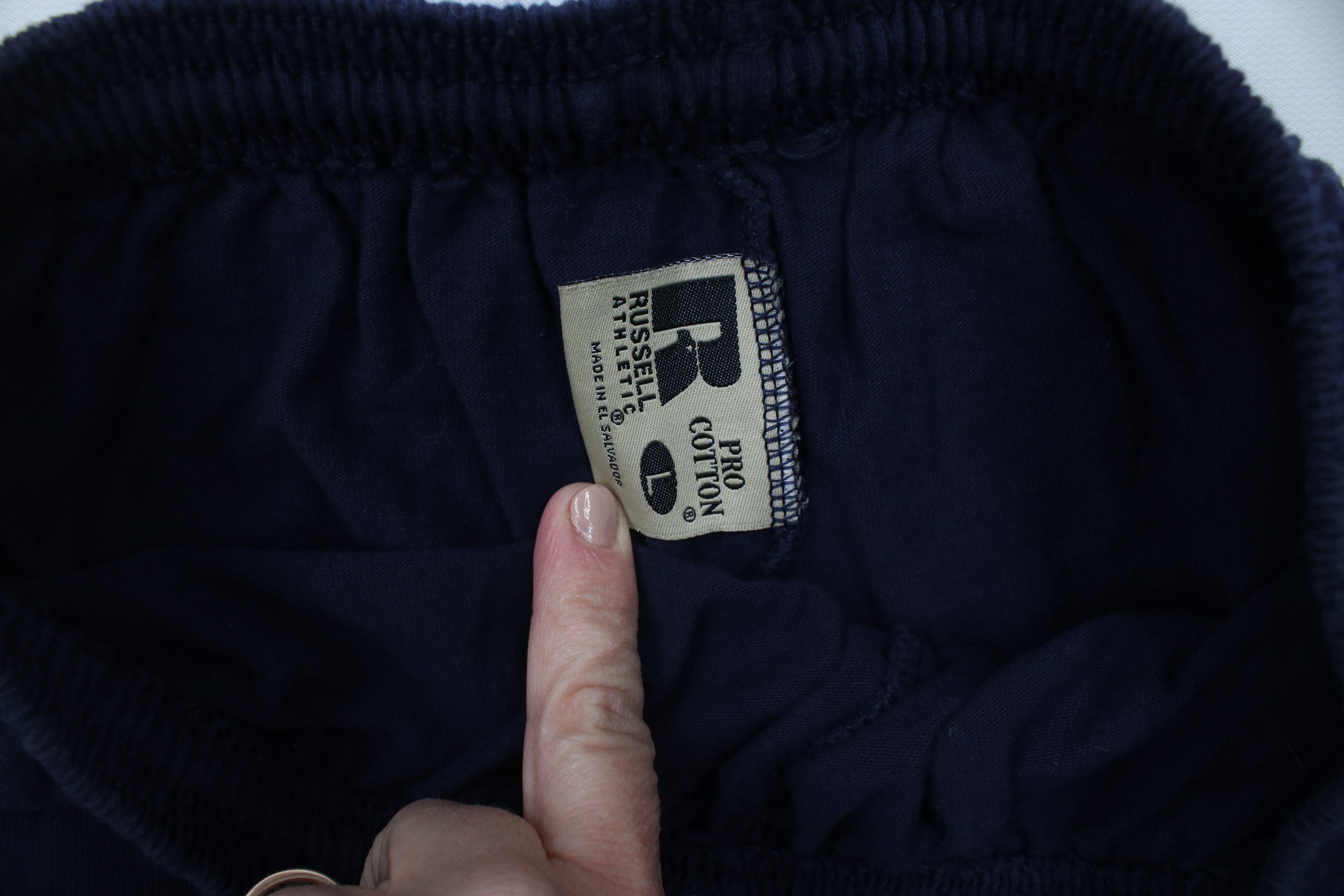 Russell Athletic × Vintage Vintage 90s Russell Athletic Blank Wide Leg Sweatpants Blue Size US 36 / EU 52 - 8 Thumbnail