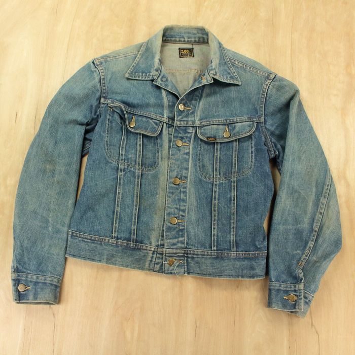 Lee Vtg Lee Riders 153438 Sanforized Denim Trucker Jacket Fits Medium 