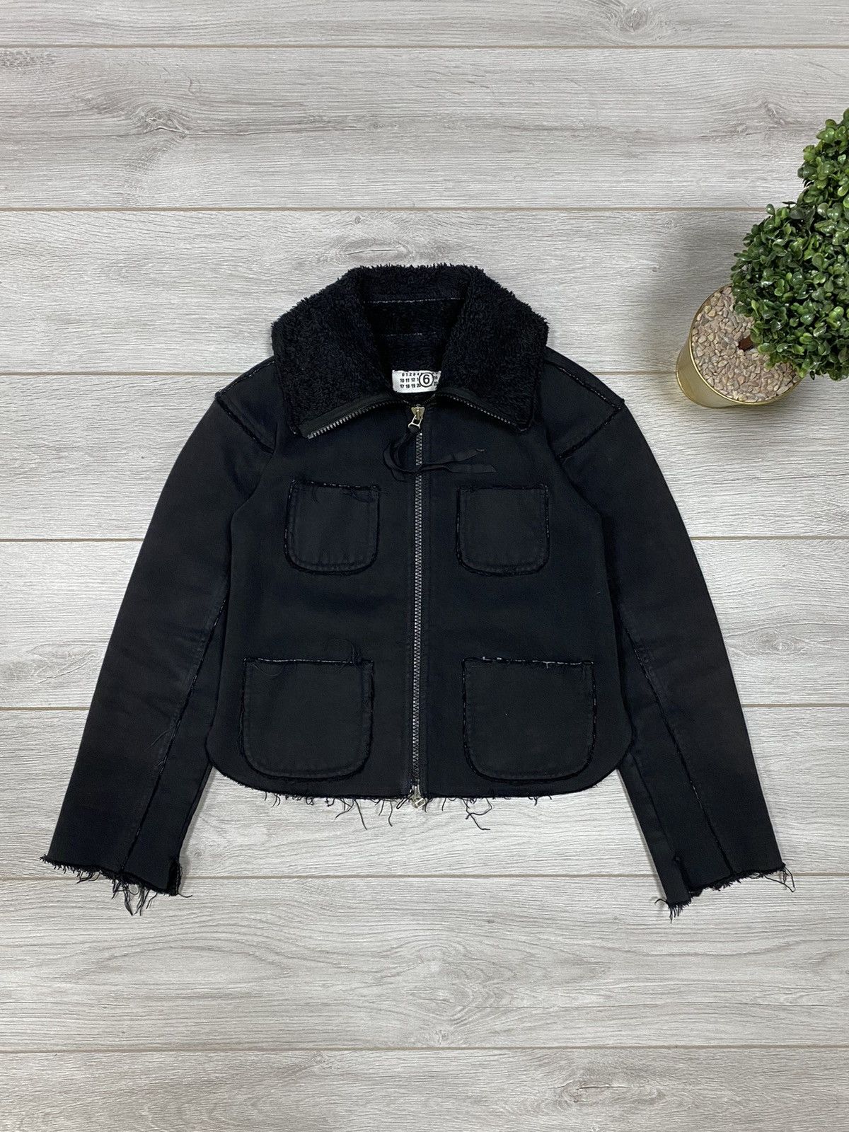 image of Maison Margiela Maison Martin Margiela Boho Multipocket Corso Fringe Jacket in Black, Women's (Size