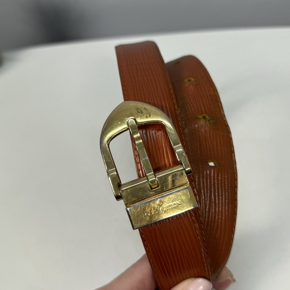 Louis Vuitton LOUIS VUITTON belt Epi santule leather/metal Size ONE SIZE - 4 Thumbnail