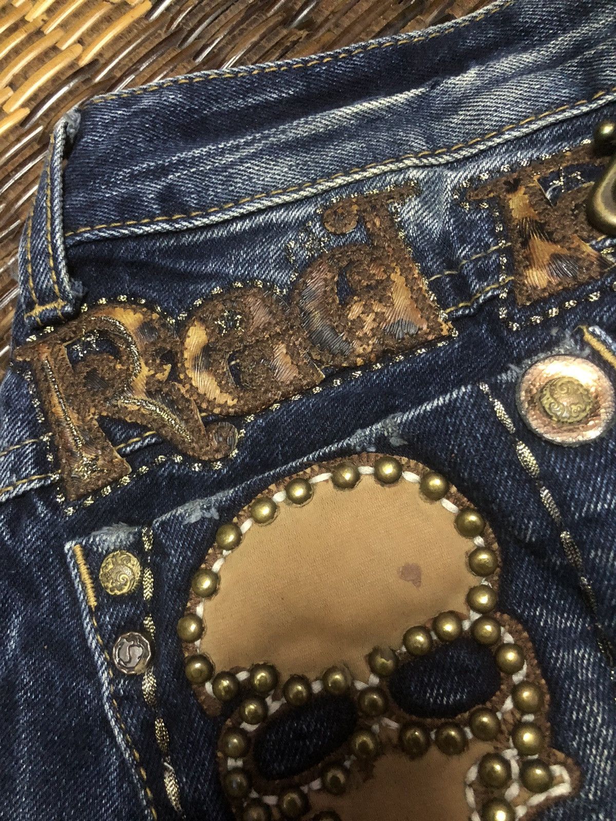 Hysteric Glamour VINTAGE RED PEPPER DENIM JEANS DESIGN UNISEX Size 28" / US 6 / IT 42 - 4 Thumbnail