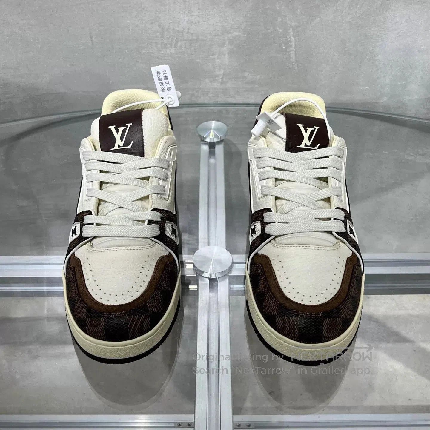Louis Vuitton Brown Low-Top Sneakers with Checkered Design. Size US 7 / EU 40 - 1 Thumbnail