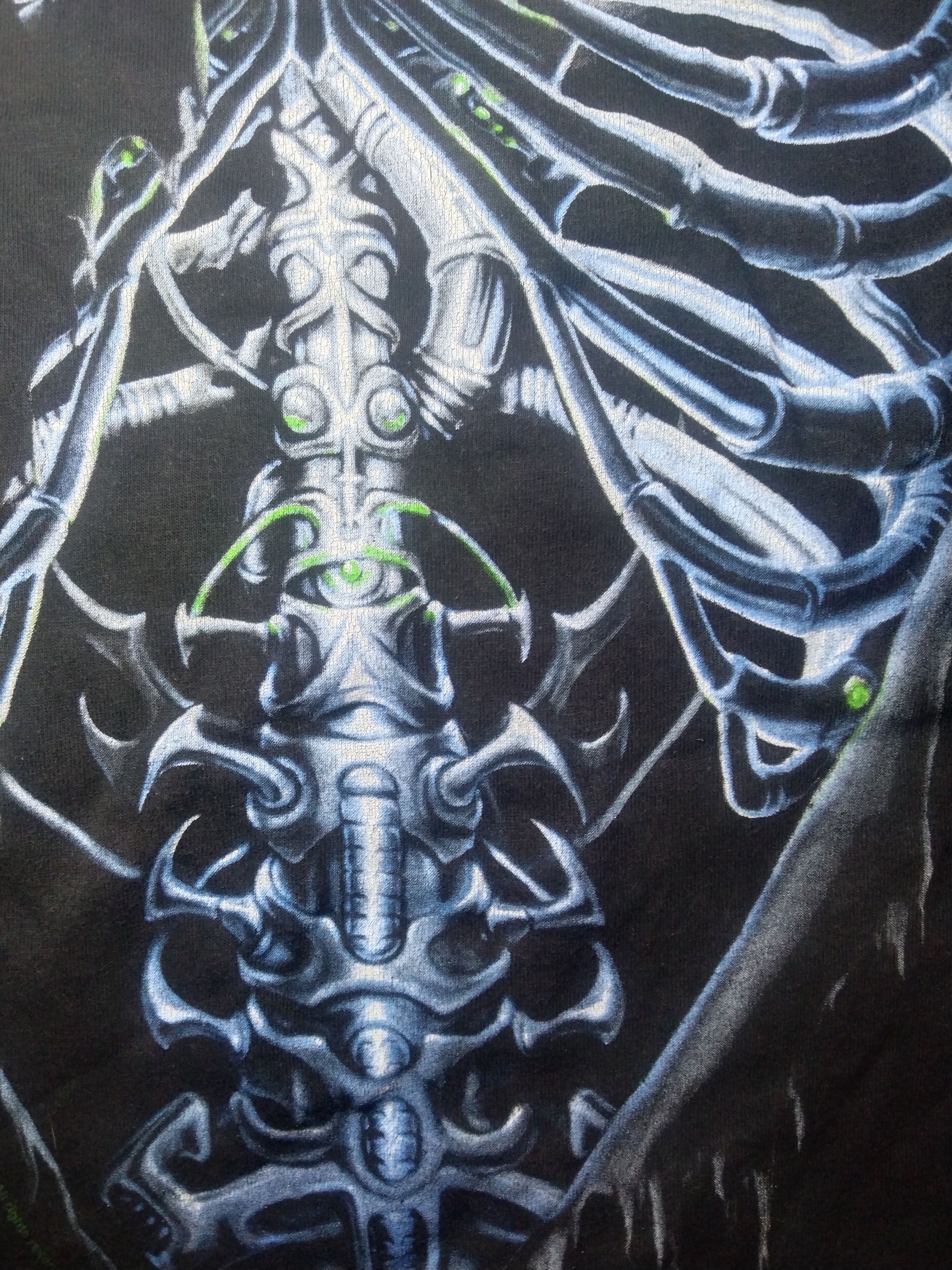 Fashion Victim × Vintage BIO MX Skeletal Ribcage T-shirt Size US L / EU 52-54 / 3 - 8 Thumbnail