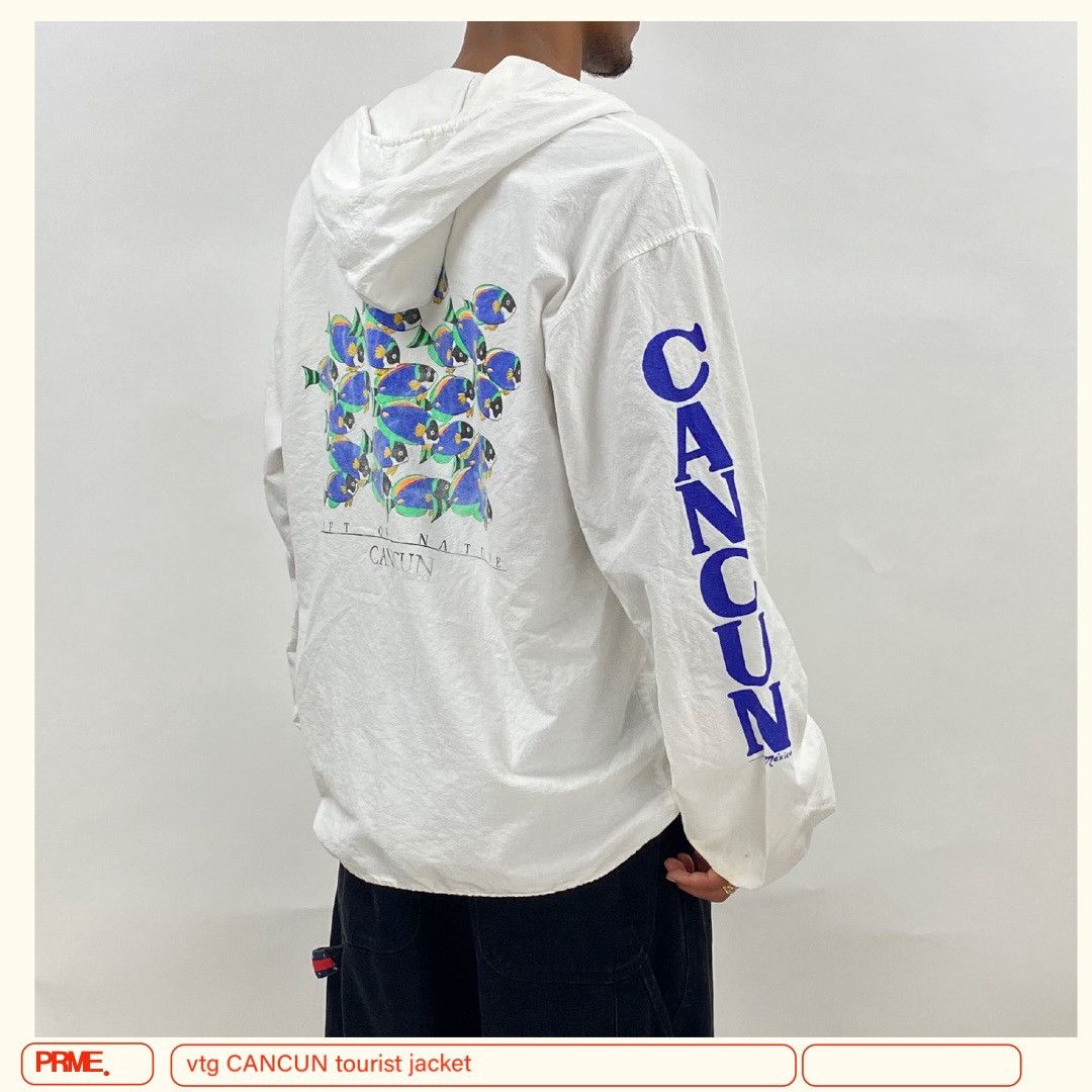 Japanese Brand × Vintage vintage 90s CANCUN MEXICO Tourist Big Spellout zip up jacket Size US L / EU 52-54 / 3 - 3 Thumbnail