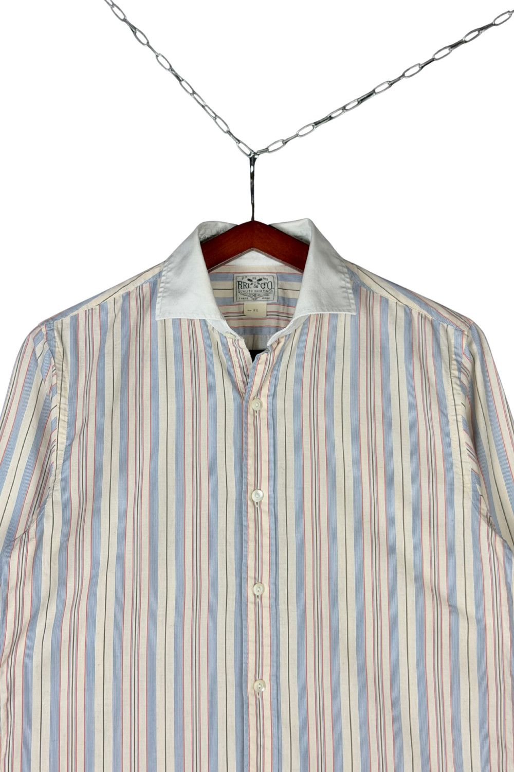 RRL Ralph Lauren RRL Double RL Striped Contrast Collar Shirt (XS) Size US S / EU 44-46 / 1 - 3 Thumbnail