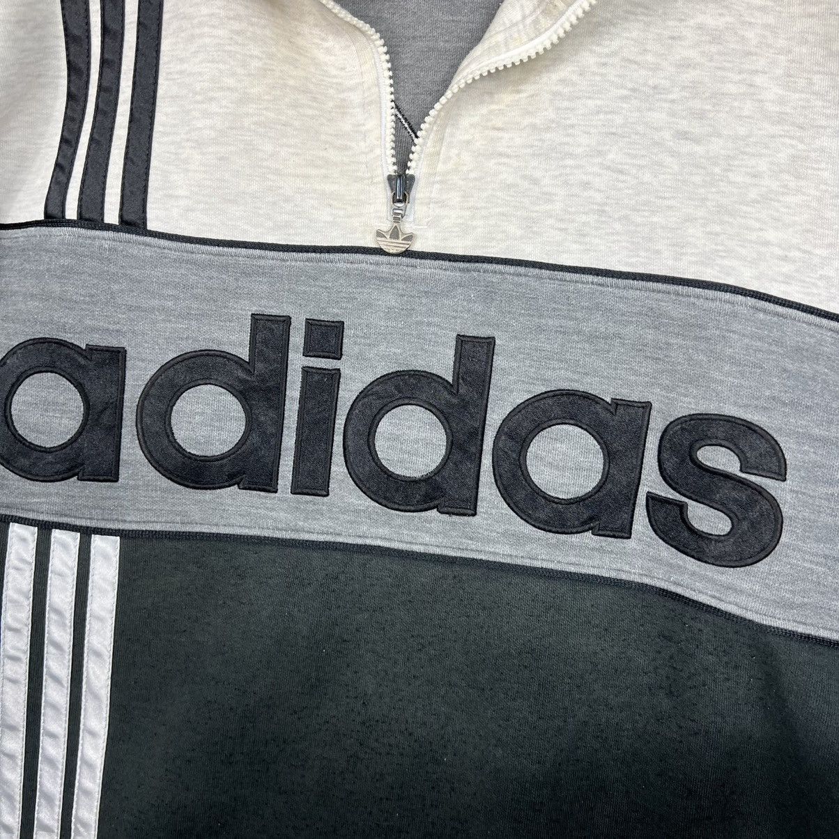 Adidas Vintage ADIDAS Big Logo Half Zipper Sweater #4028-C183 Size US L / EU 52-54 / 3 - 11 Thumbnail