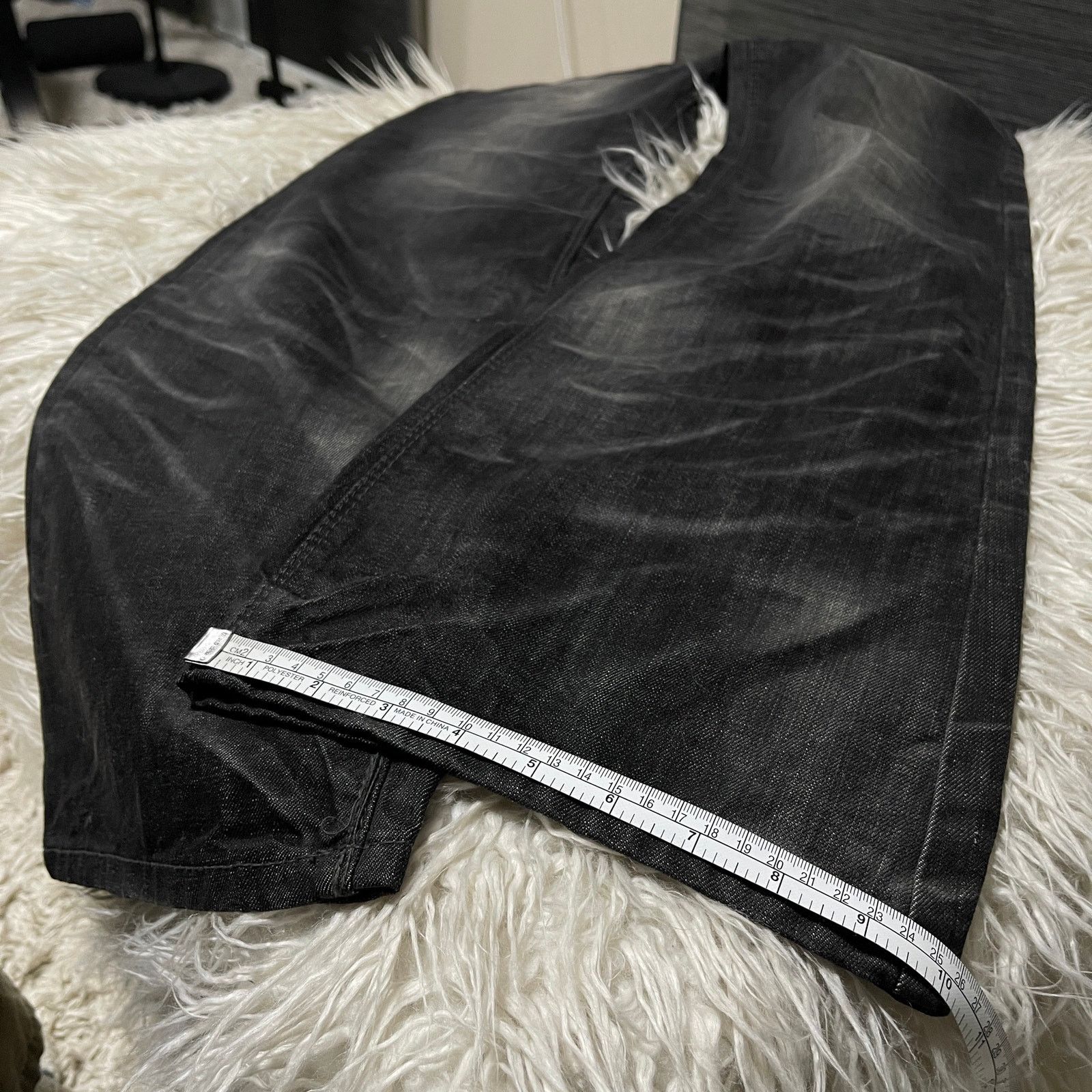 Japanese Brand Vintage Faded Wash Low-rise Flared Bootcut Denim Jeans Black Size 30" / US 8 / IT 44 - 14 Thumbnail