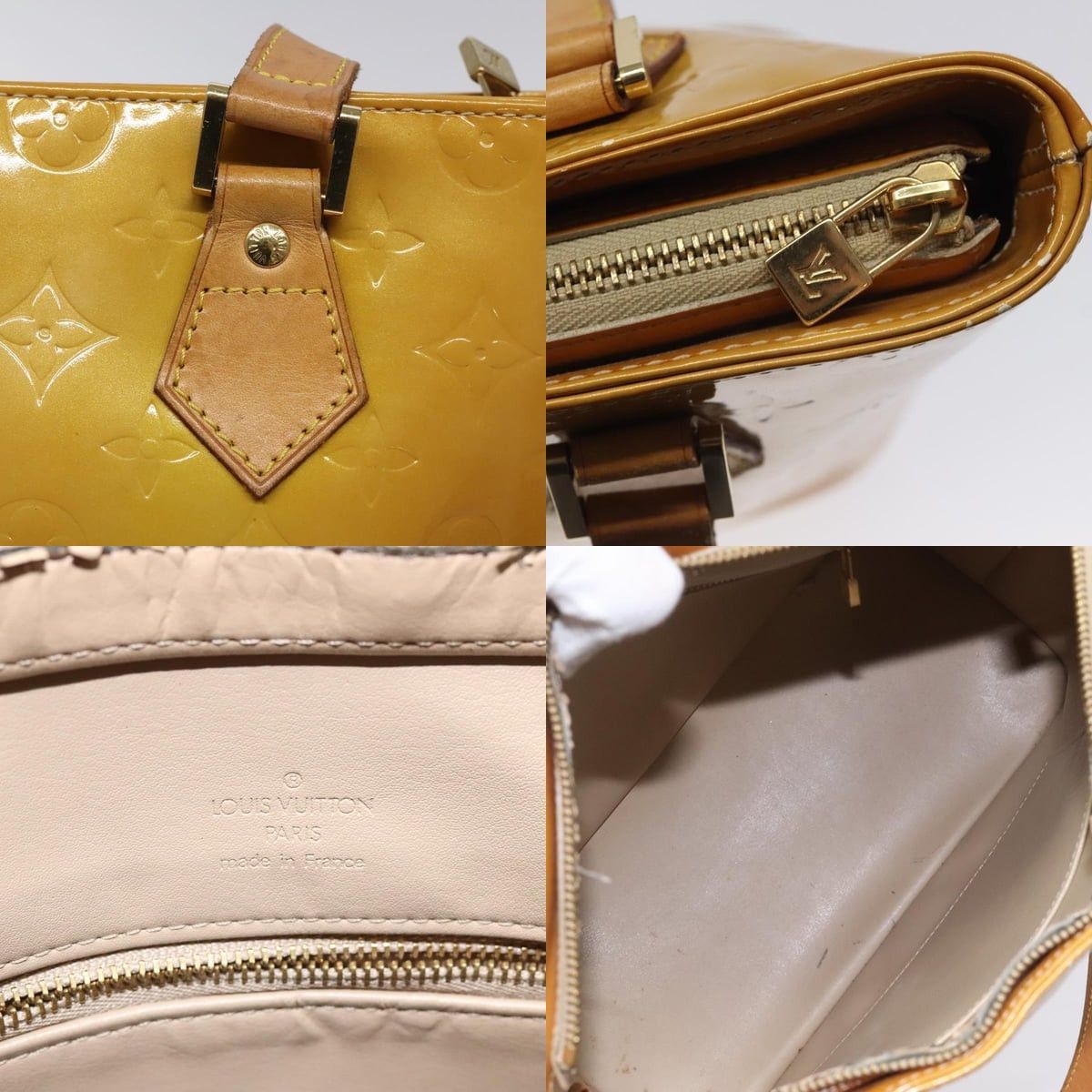 Louis Vuitton LOUIS VUITTON Monogram Vernis Houston Hand Bag Beige M91004 Size ONE SIZE - 11 Thumbnail