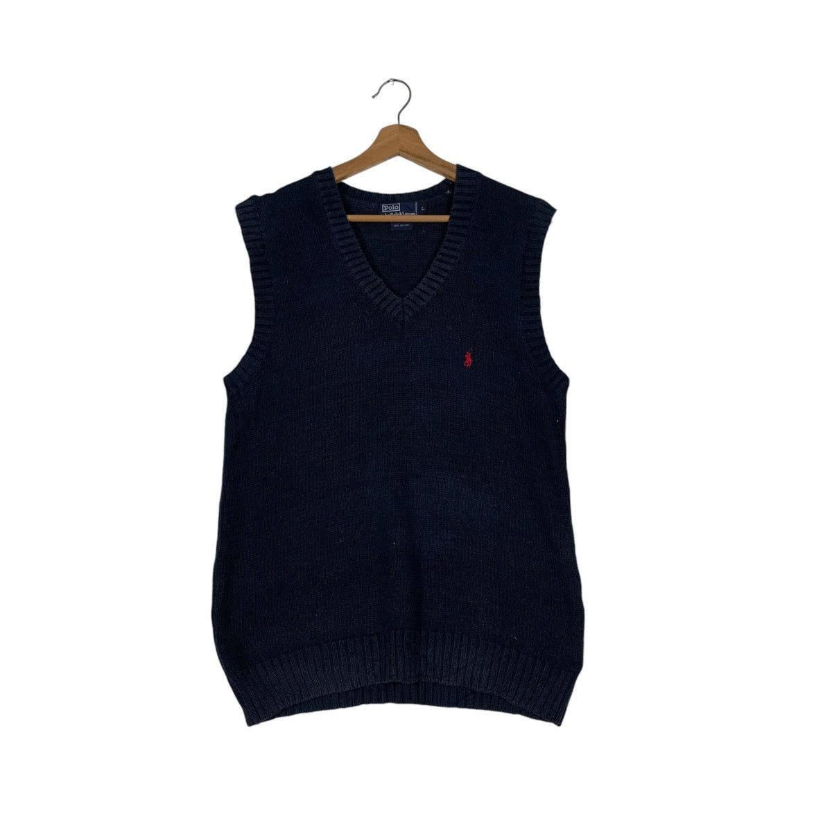 Polo Ralph Lauren POLO RALPH LAUREN Small Logo V Neck Knitted Vest #1191-C54 Size US L / EU 52-54 / 3 - 1 Thumbnail