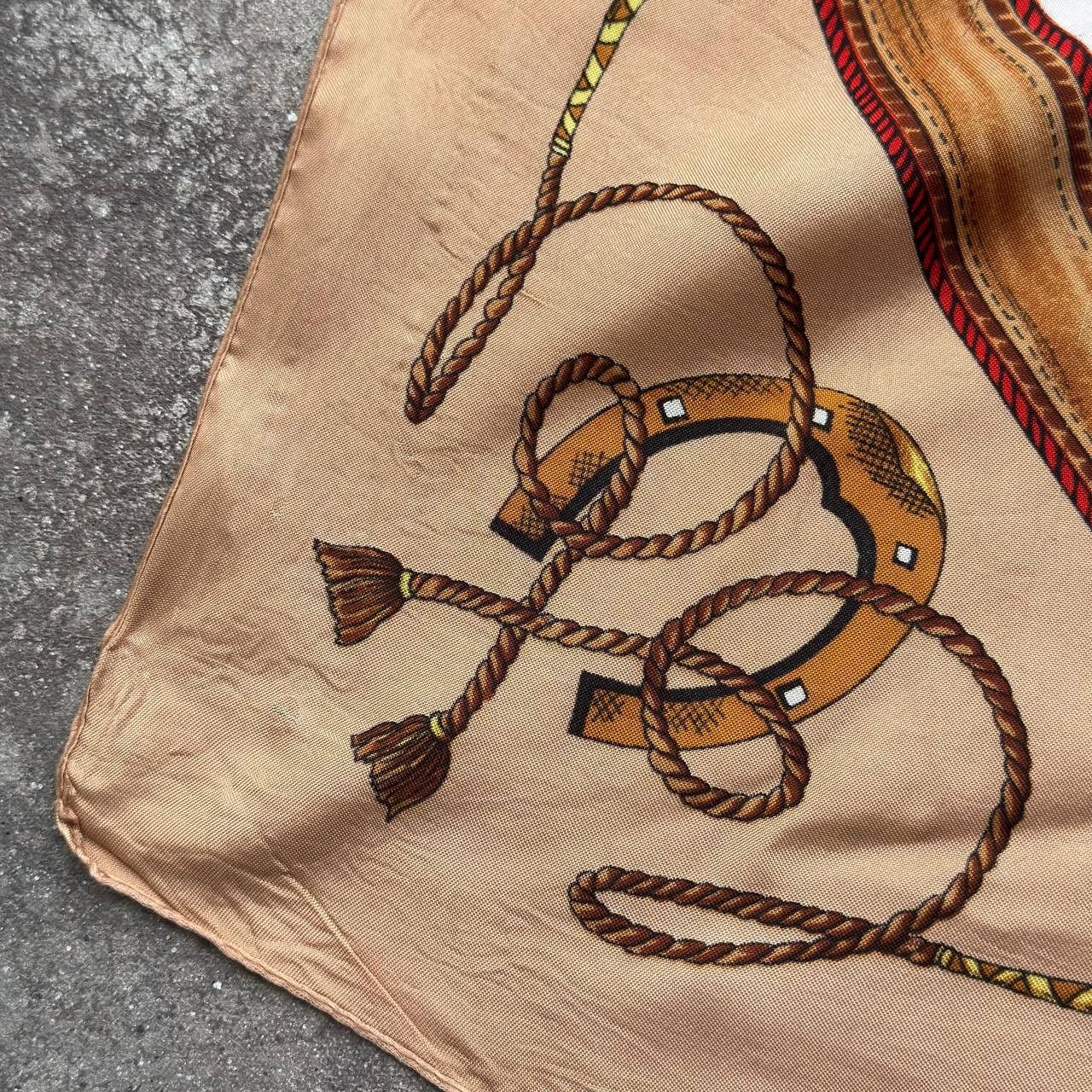 Vintage Italian Vintage Horse Head Luxury Silk Scarf (Hemes Style) Size ONE SIZE - 12 Thumbnail