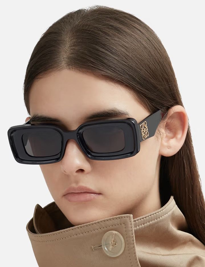 Loewe Loewe Anagram Rectangular Frame Acetate Sunglasses Black Size ONE SIZE - 5 Thumbnail