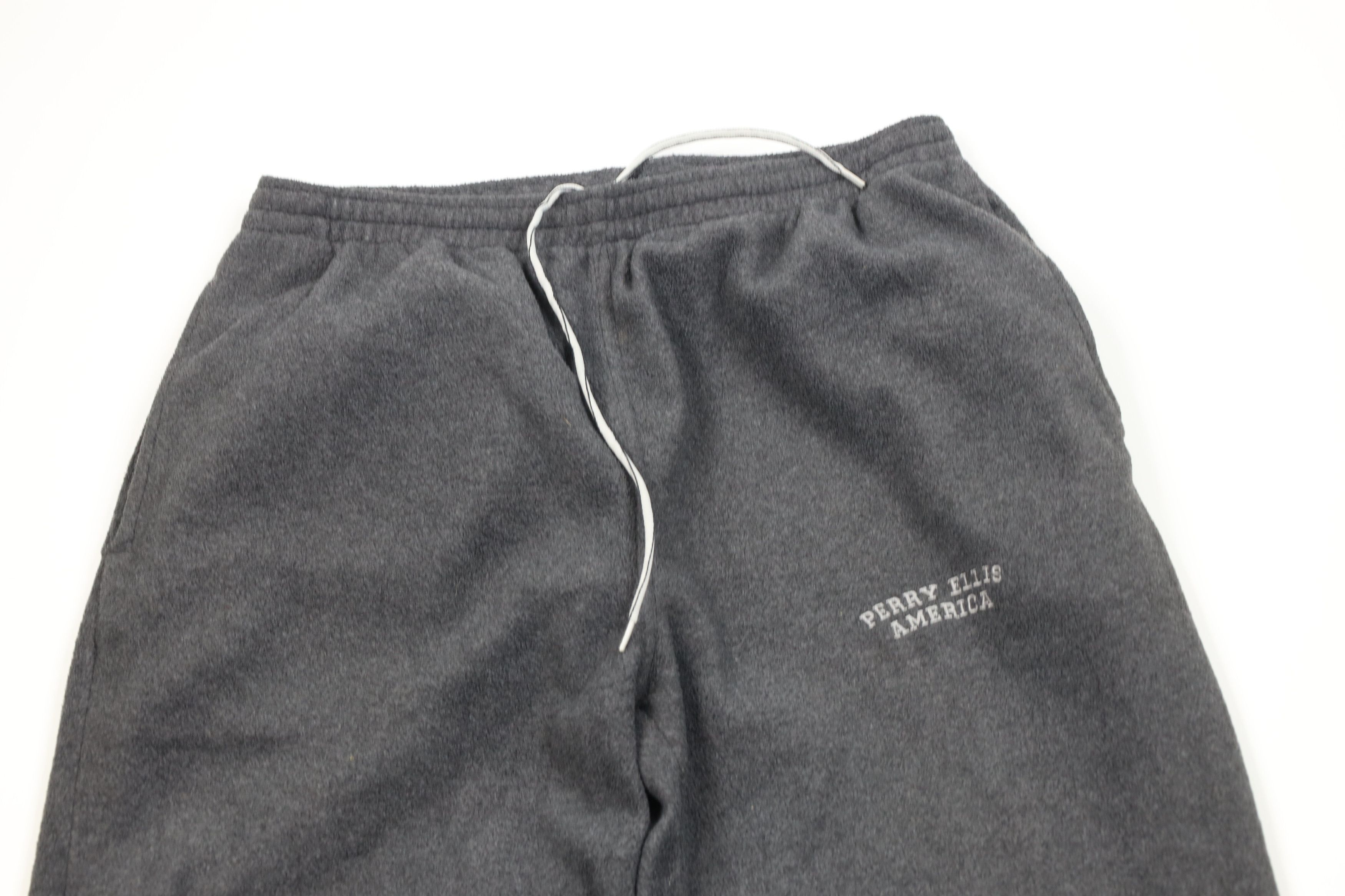 Perry Ellis Vintage 90s Perry Ellis Wide Leg Fleece Sweatpants Gray Size US 36 / EU 52 - 2 Thumbnail
