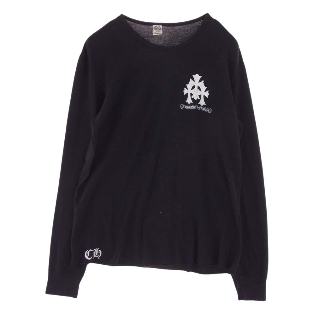 Image of Chrome Hearts Cemetery Cross Knit Sweater in Black, Men's (Size XL)