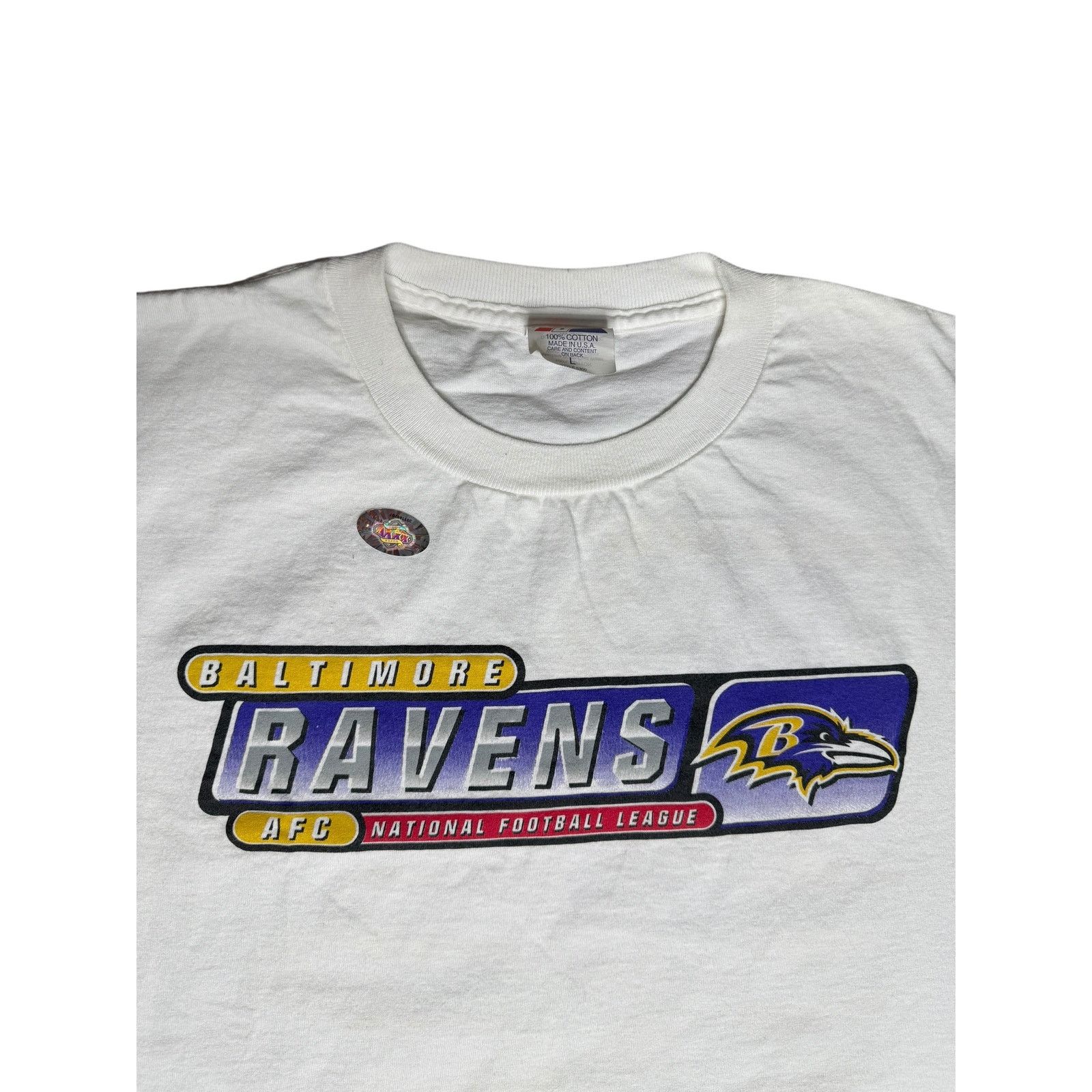 Majestic × NFL × Vintage Vintage Baltimore Ravens 2000 NFL Schedule T-Shirt Size US L / EU 52-54 / 3 - 3 Thumbnail